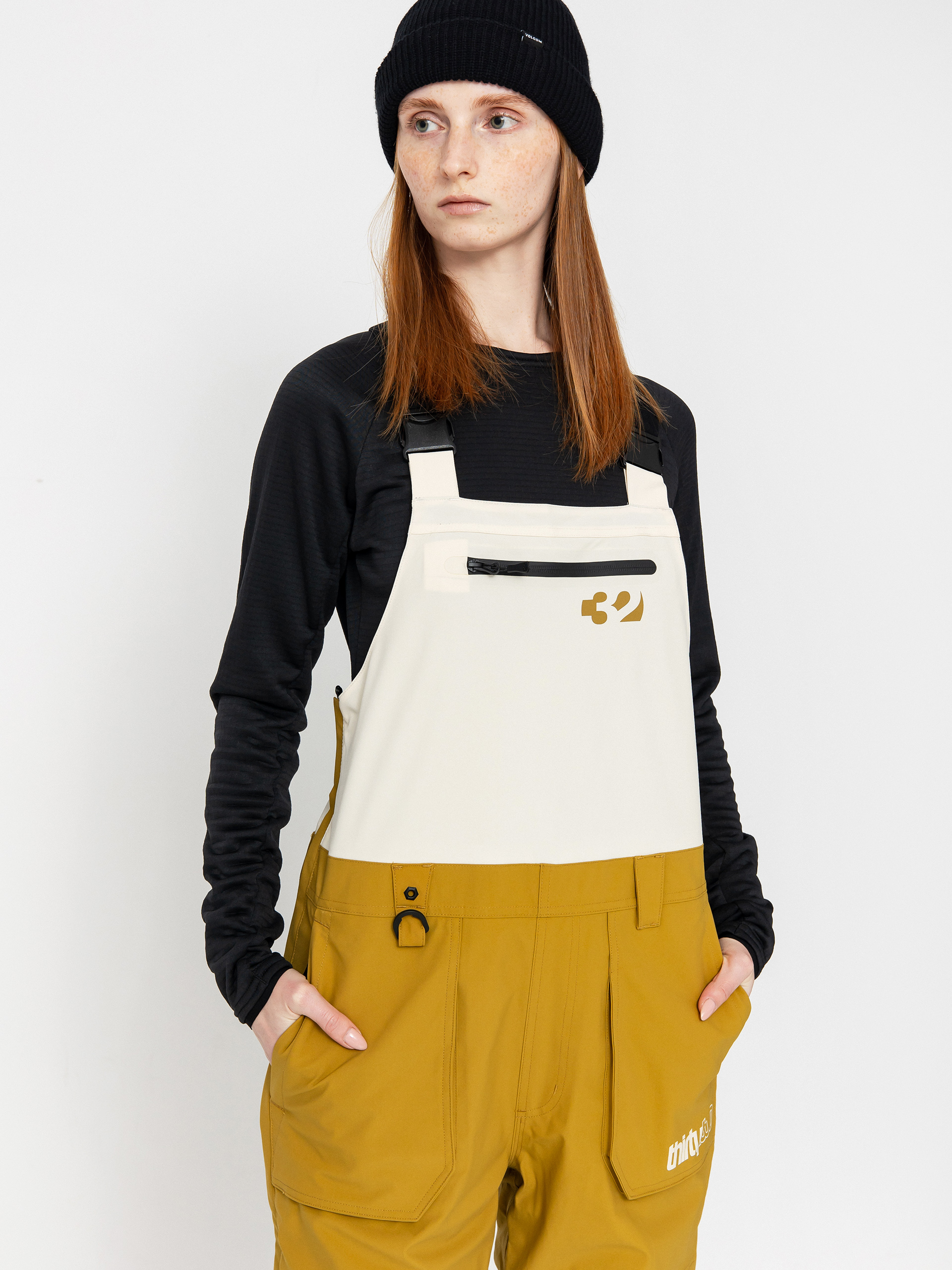 Dámske Snowboardové nohavice ThirtyTwo Basement Bib (tan)