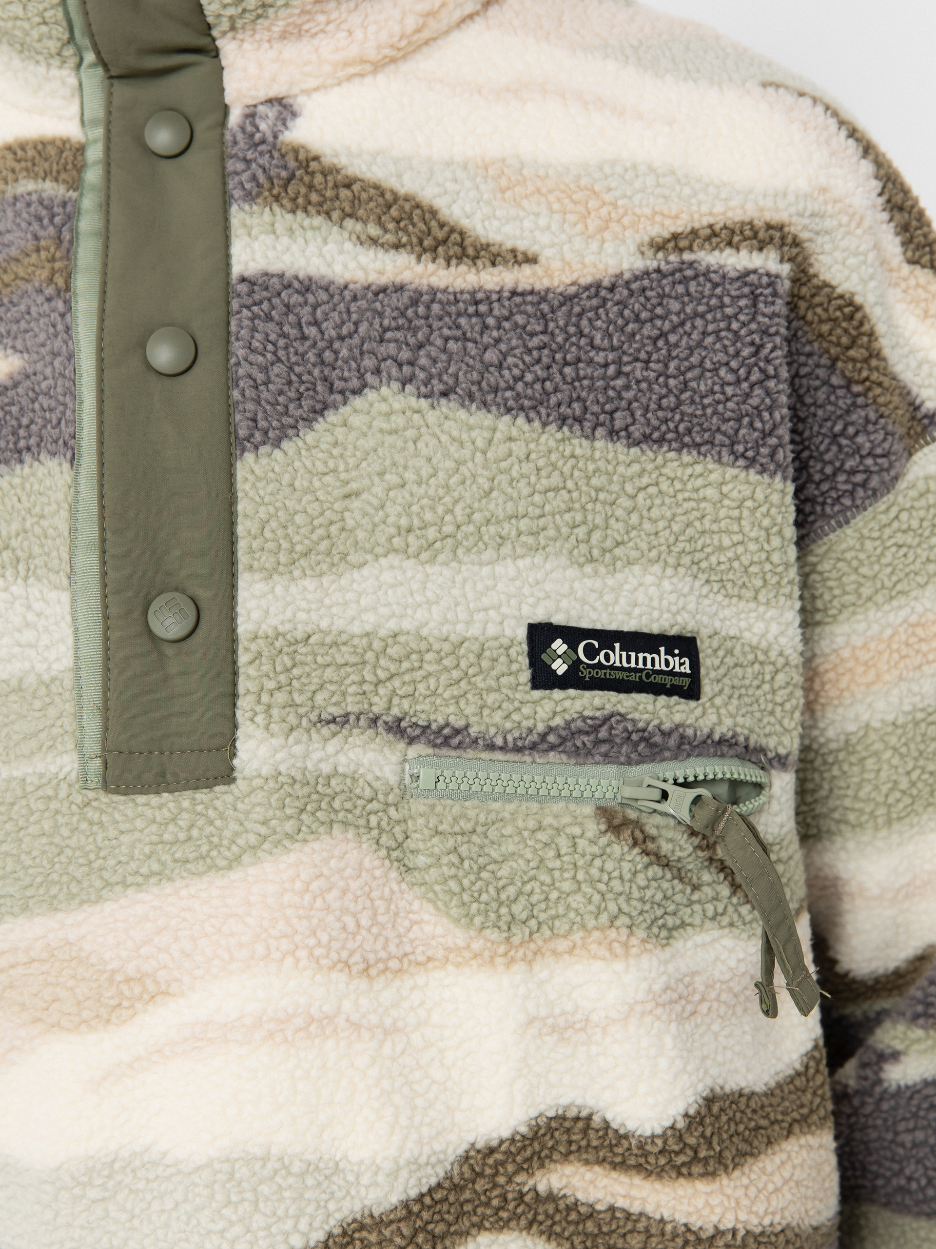 Pánsky Flísová mikina Columbia Helvetia II Printed Half Snap (safari rouge va)