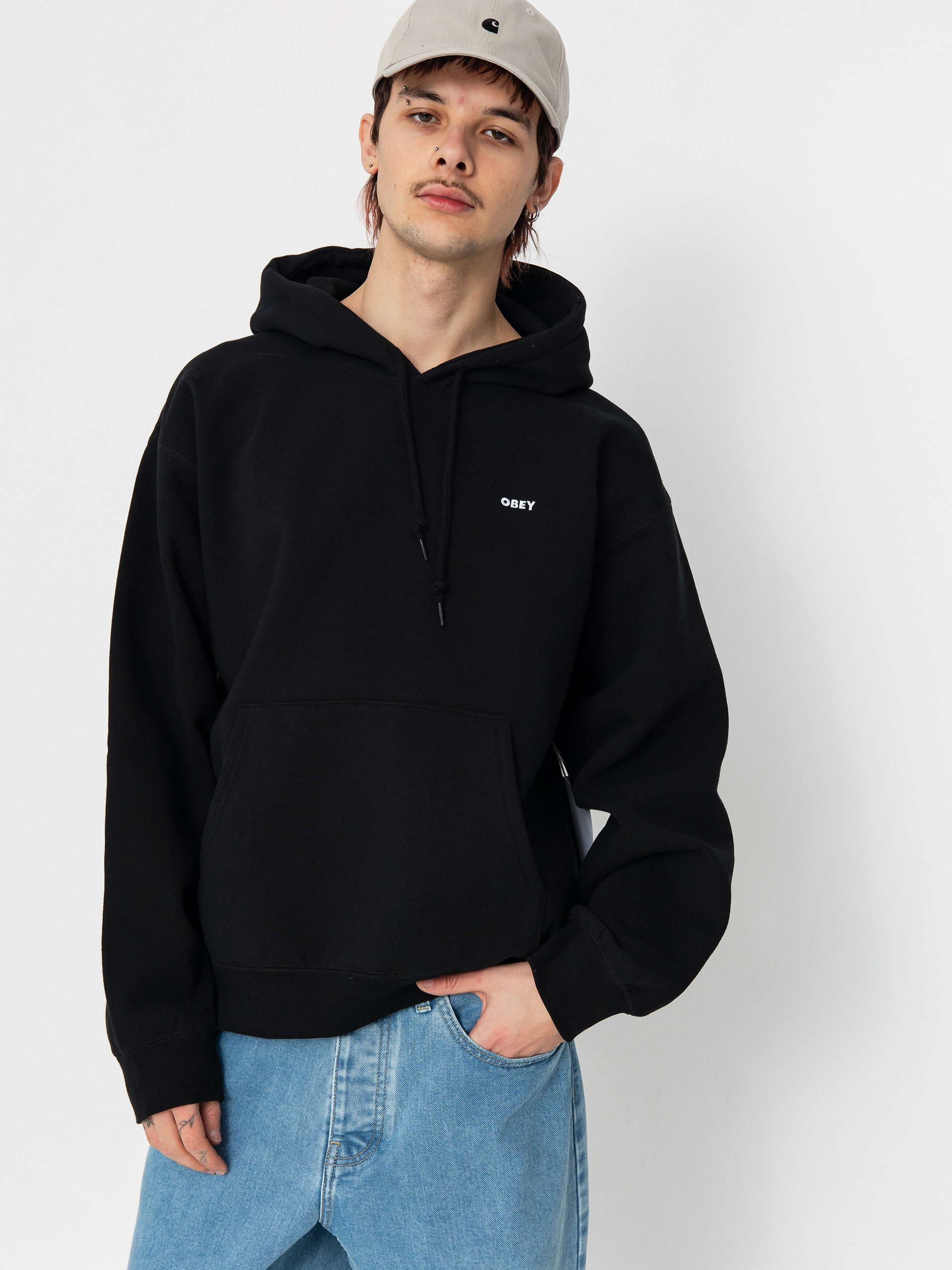 Mikina s kapucu0148ou OBEY Established Works Bold II HD (black)