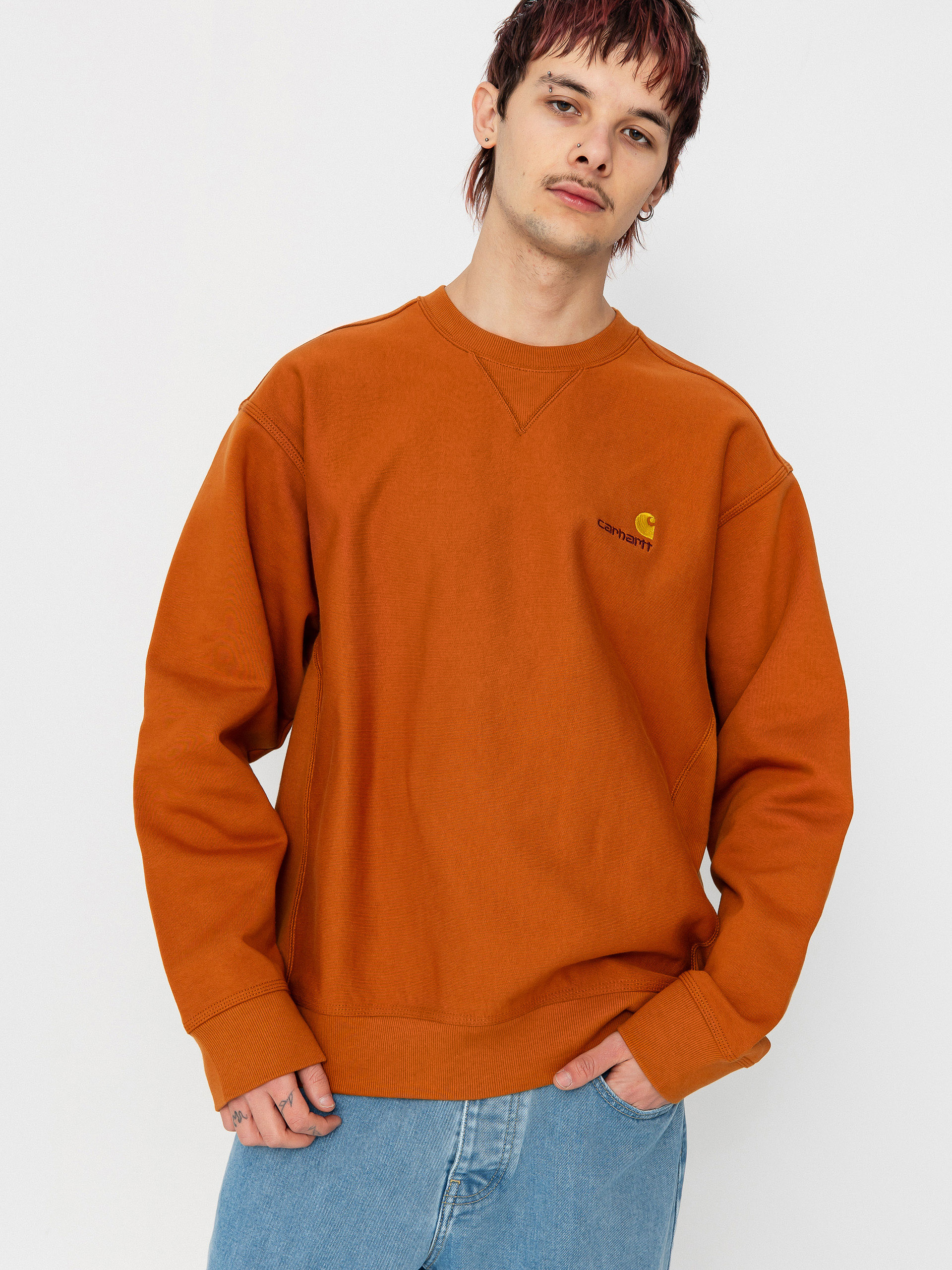 Mikina Carhartt WIP American Script (sienna)