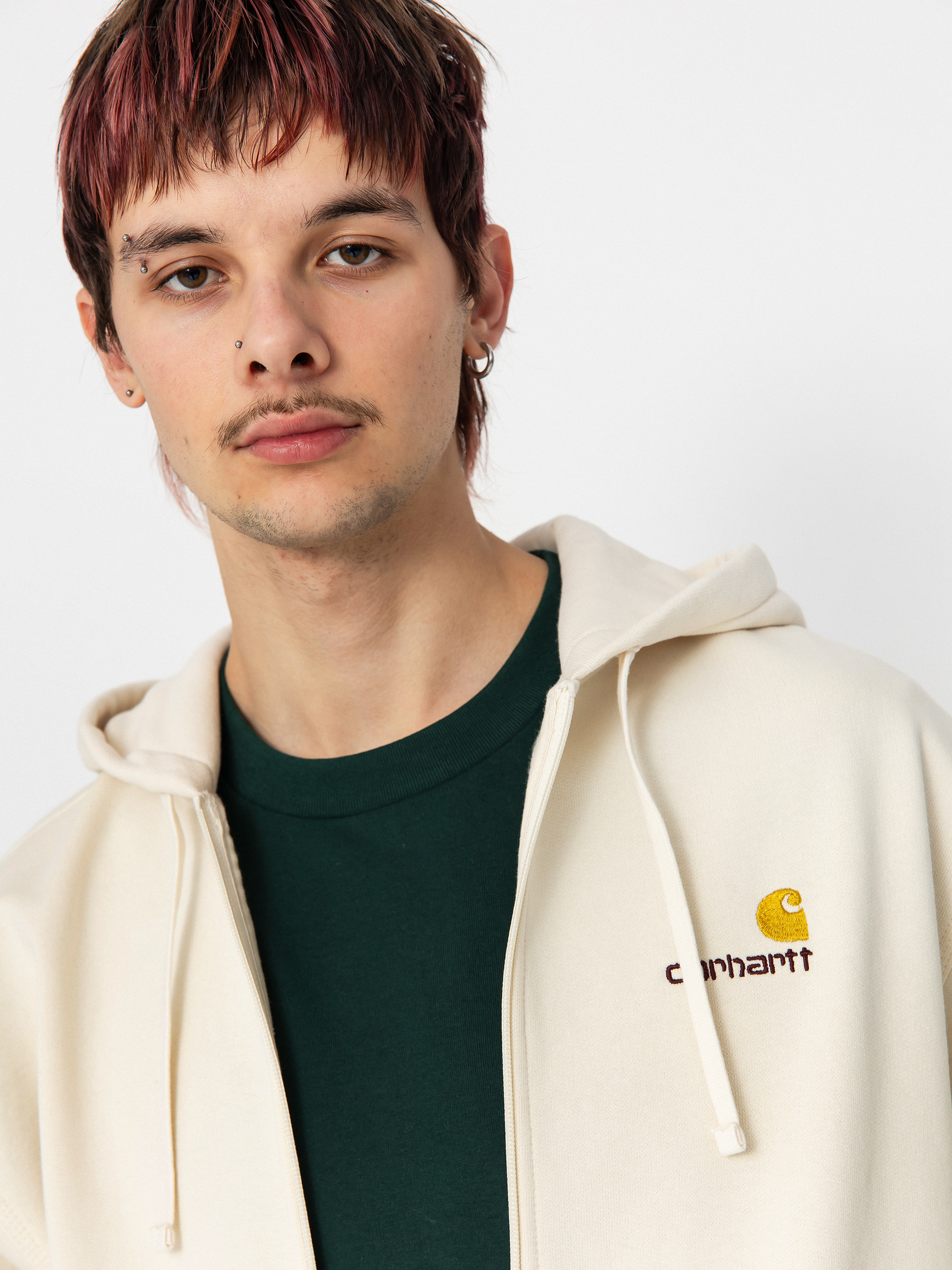 Mikina s kapucňou Carhartt WIP American Script ZHD (natural)