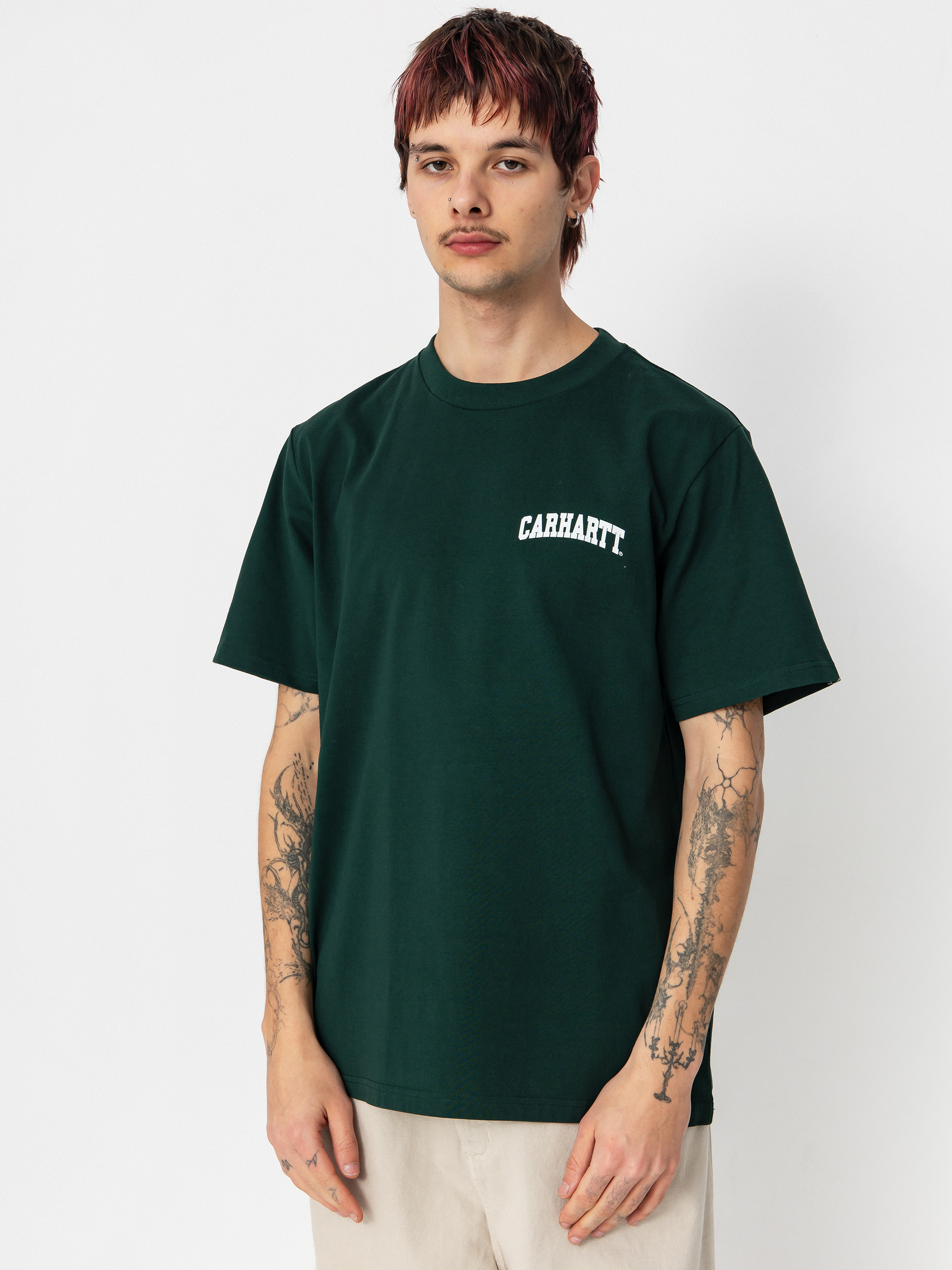 Tričko Carhartt WIP University Script (conifer/white)