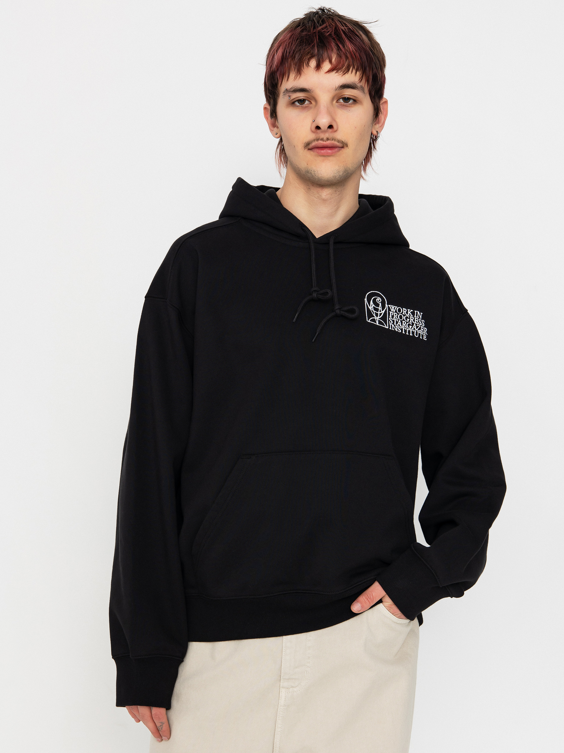 Mikina s kapucňou Carhartt WIP Stargazer HD (black/white)