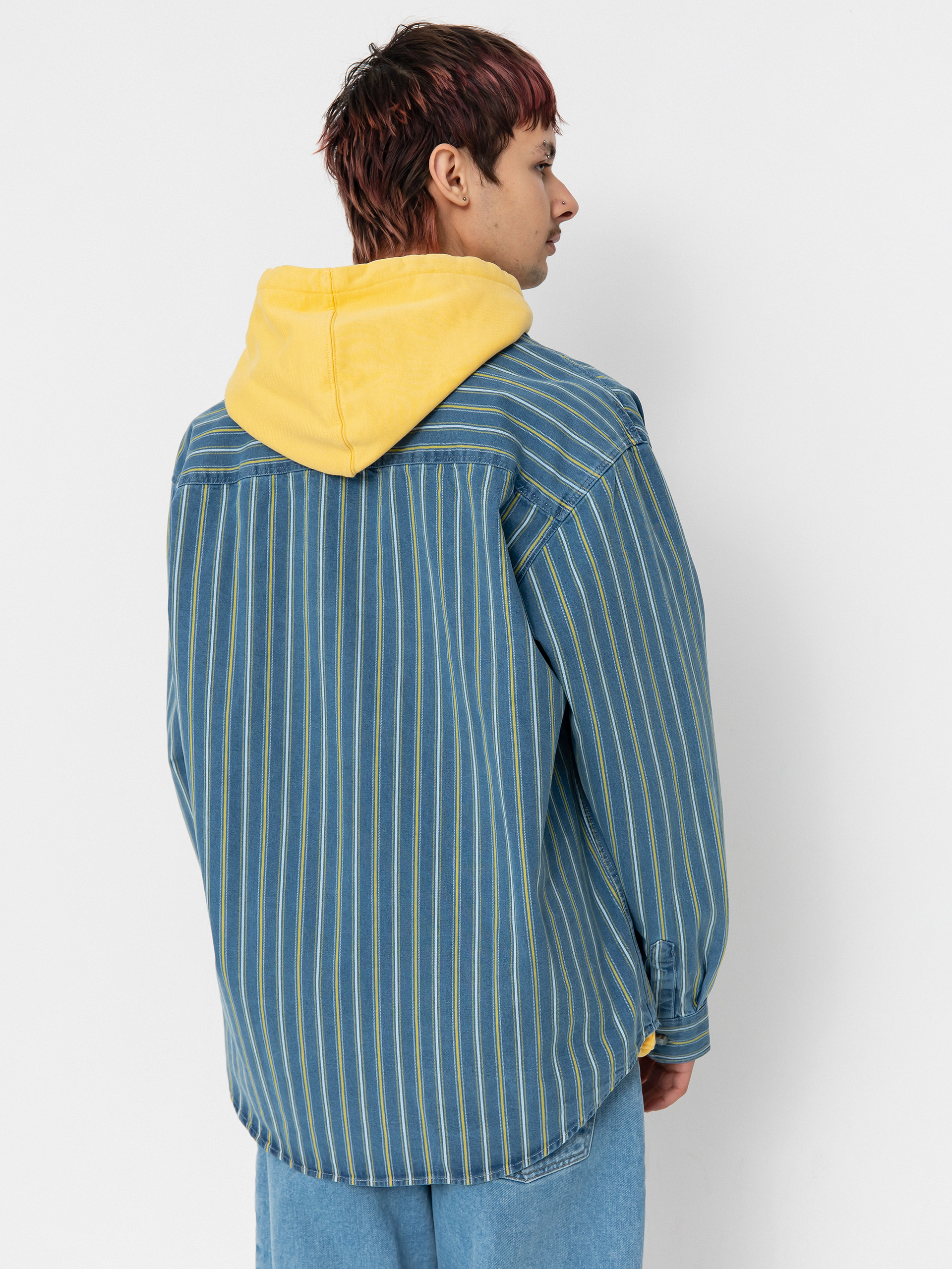 Košeľa Polar Skate Mike Denim (blue/yellow)