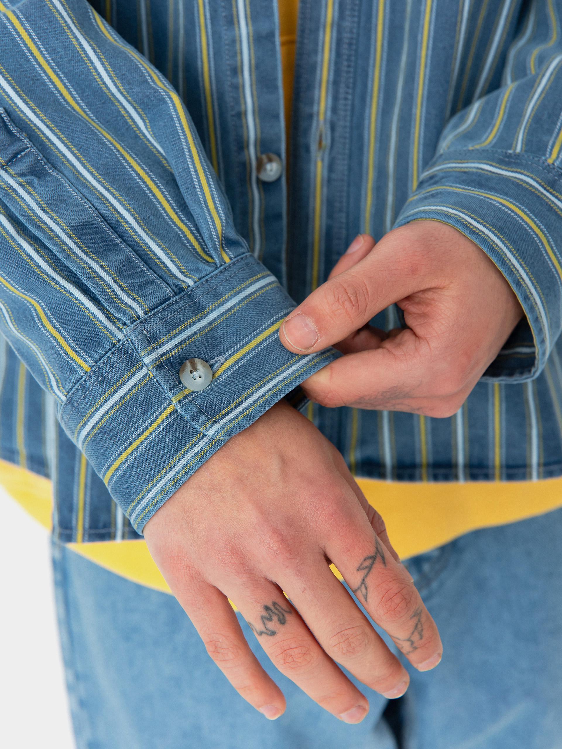 Košeľa Polar Skate Mike Denim (blue/yellow)