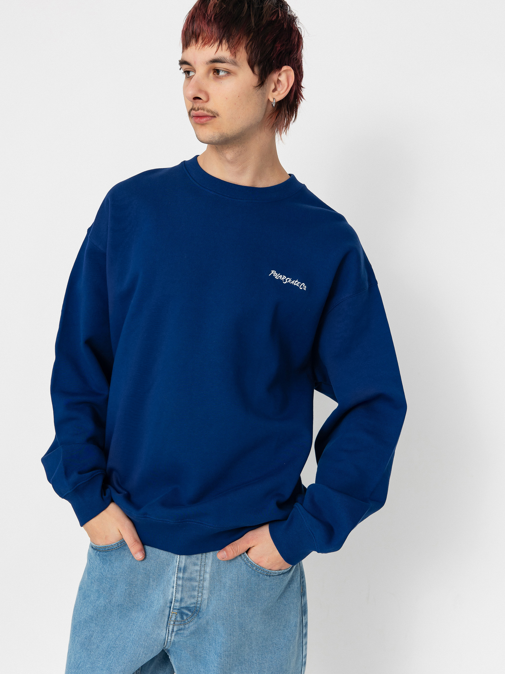 Mikina Polar Skate Dave Crewneck (deep royal blue)