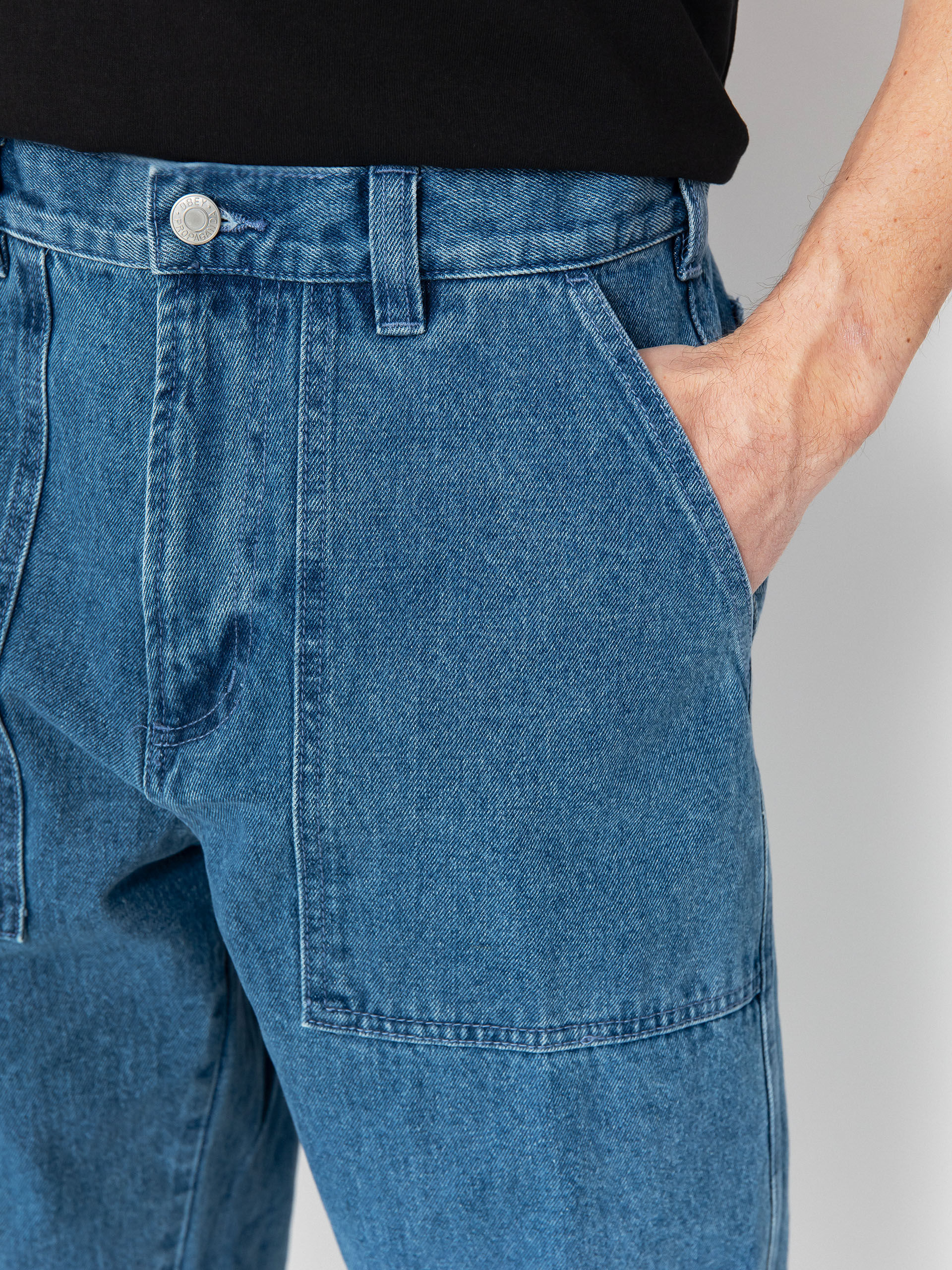 Nohavice OBEY Big Timer Utility Denim (light indigo)