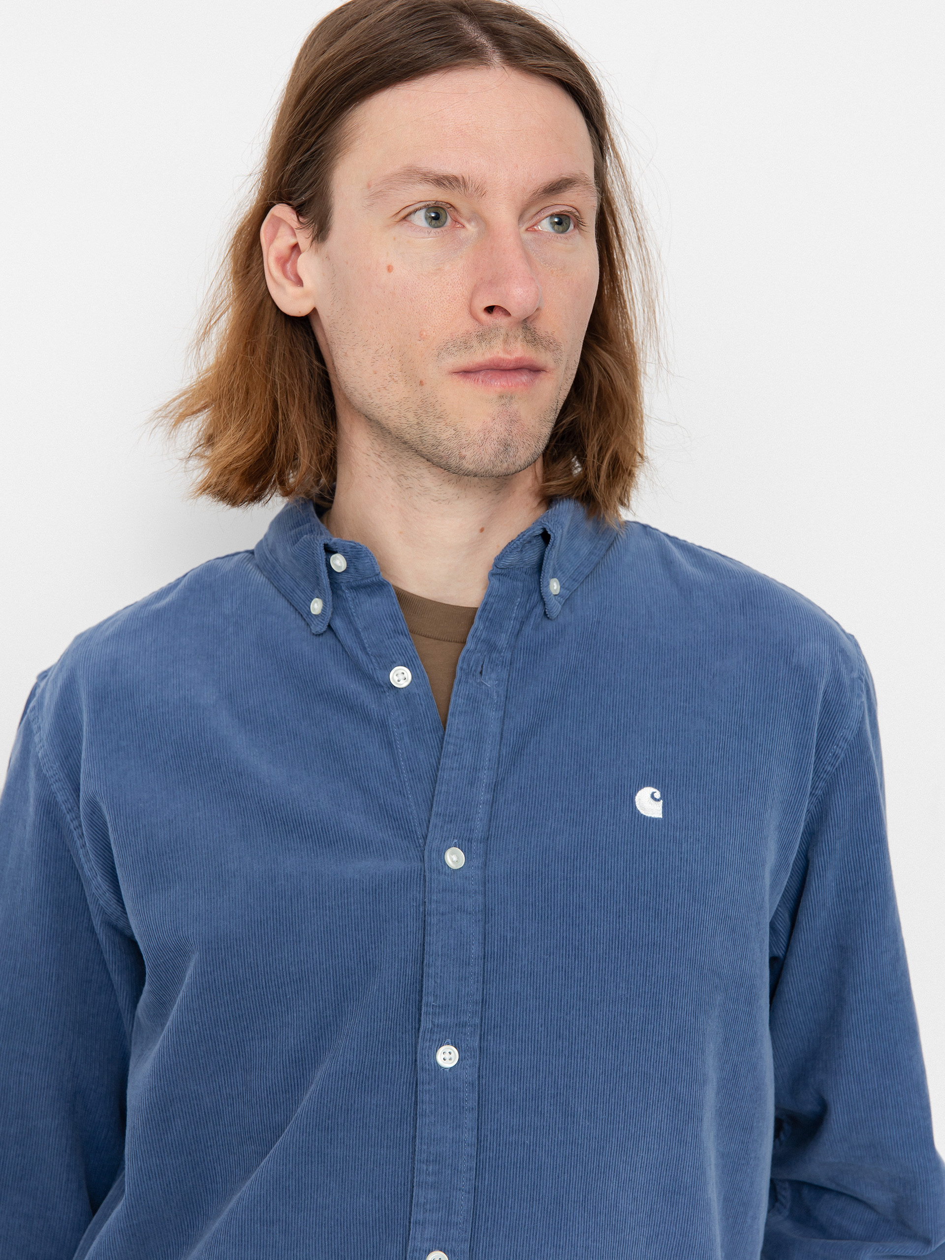 Košeľa Carhartt WIP Madison Fine Cord (blue iris/wax)