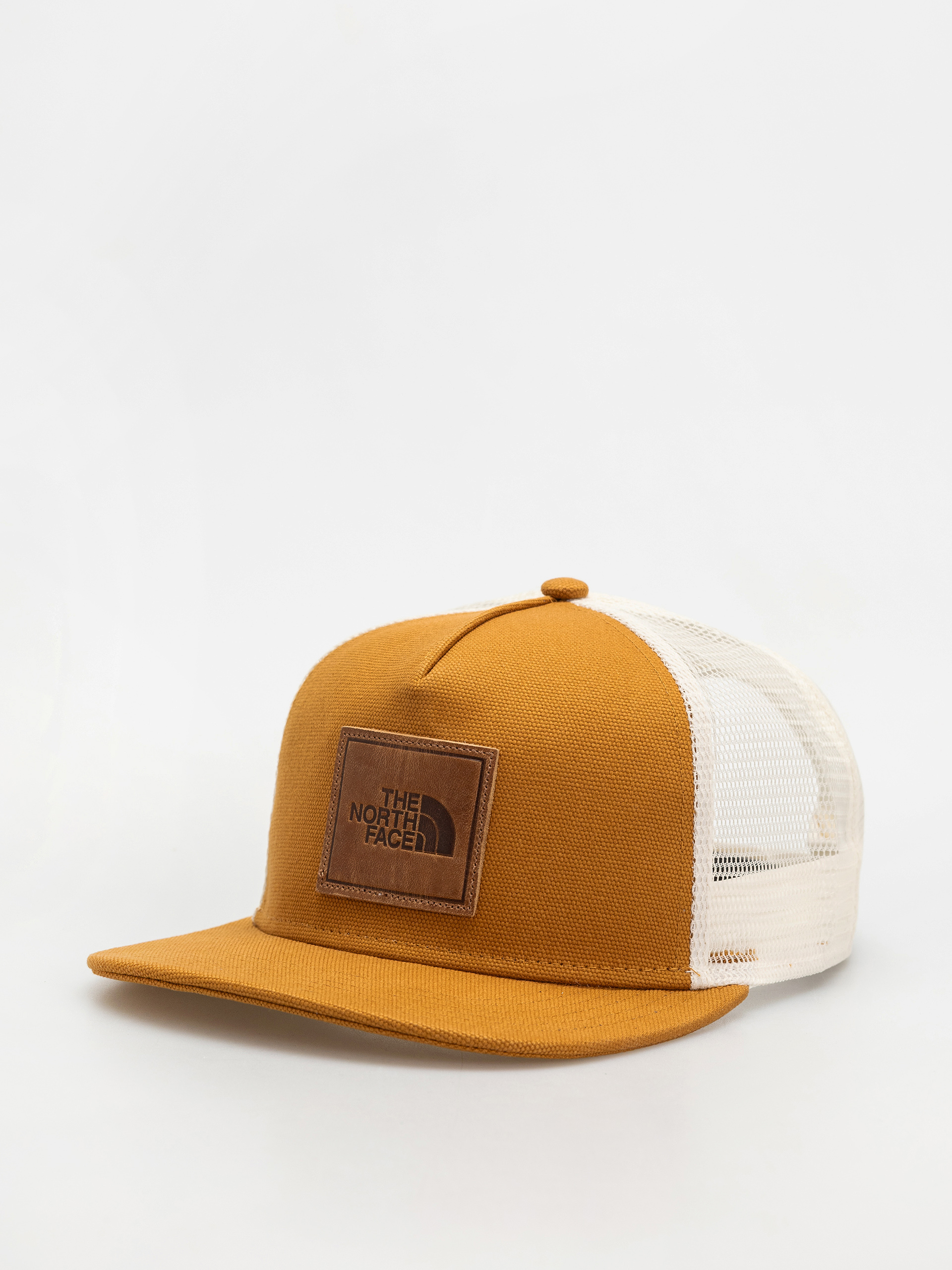 Šiltovka The North Face Half Dome Trucker (timber tan/leather patch)