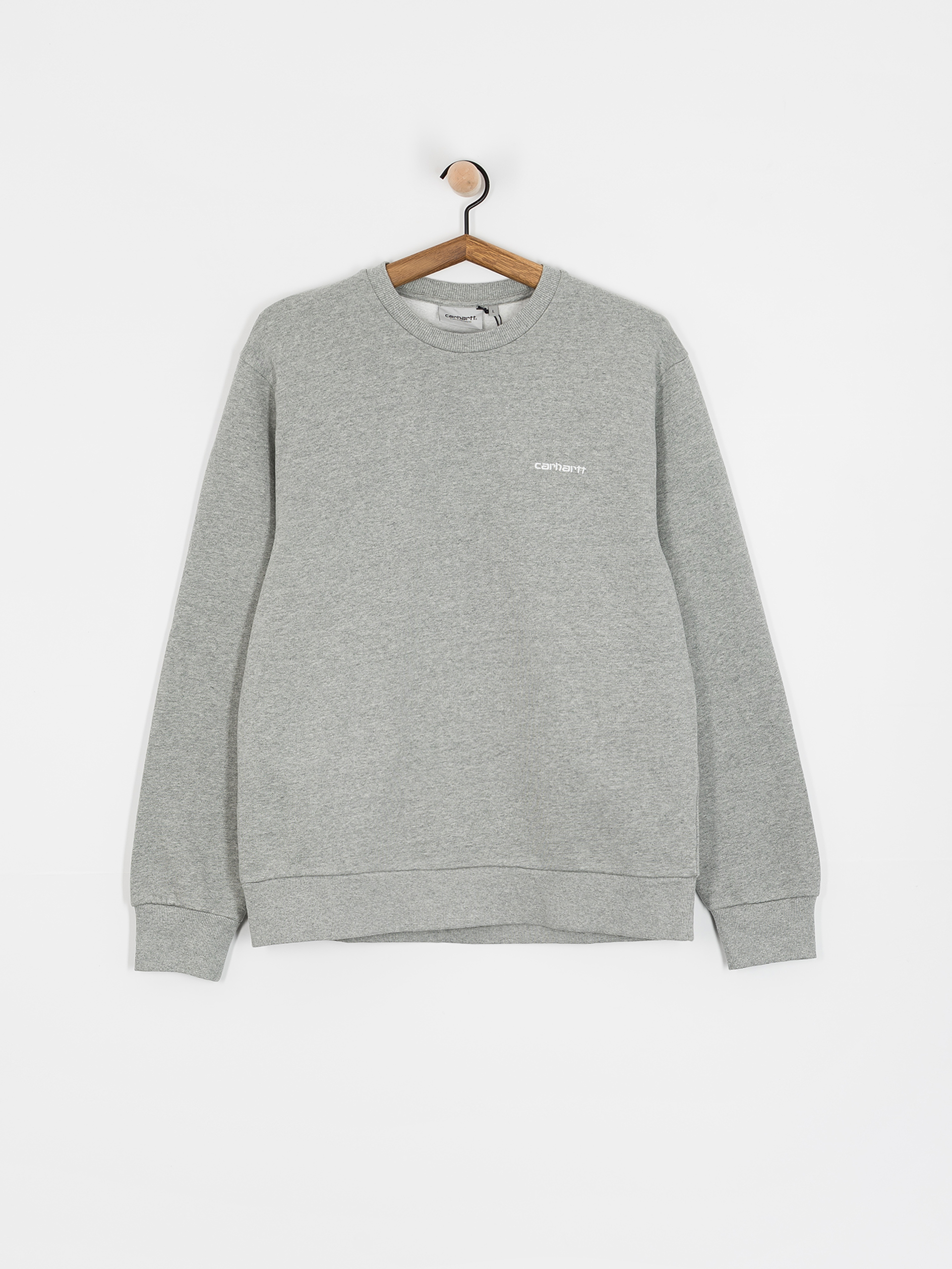 Mikina Carhartt WIP Script Embroidery (grey heather/white)