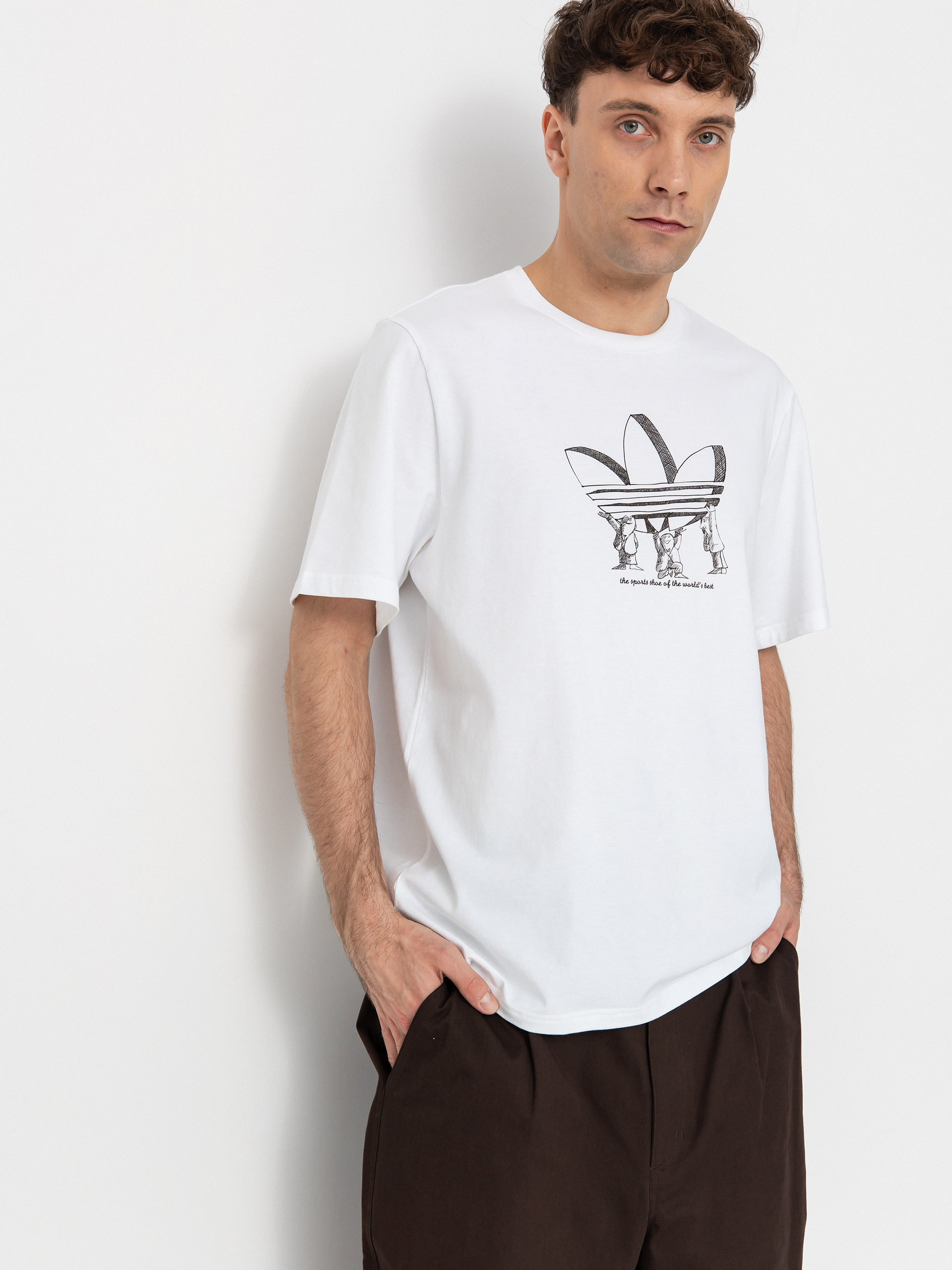 Tričko adidas Tref Lift (white/dbrown)