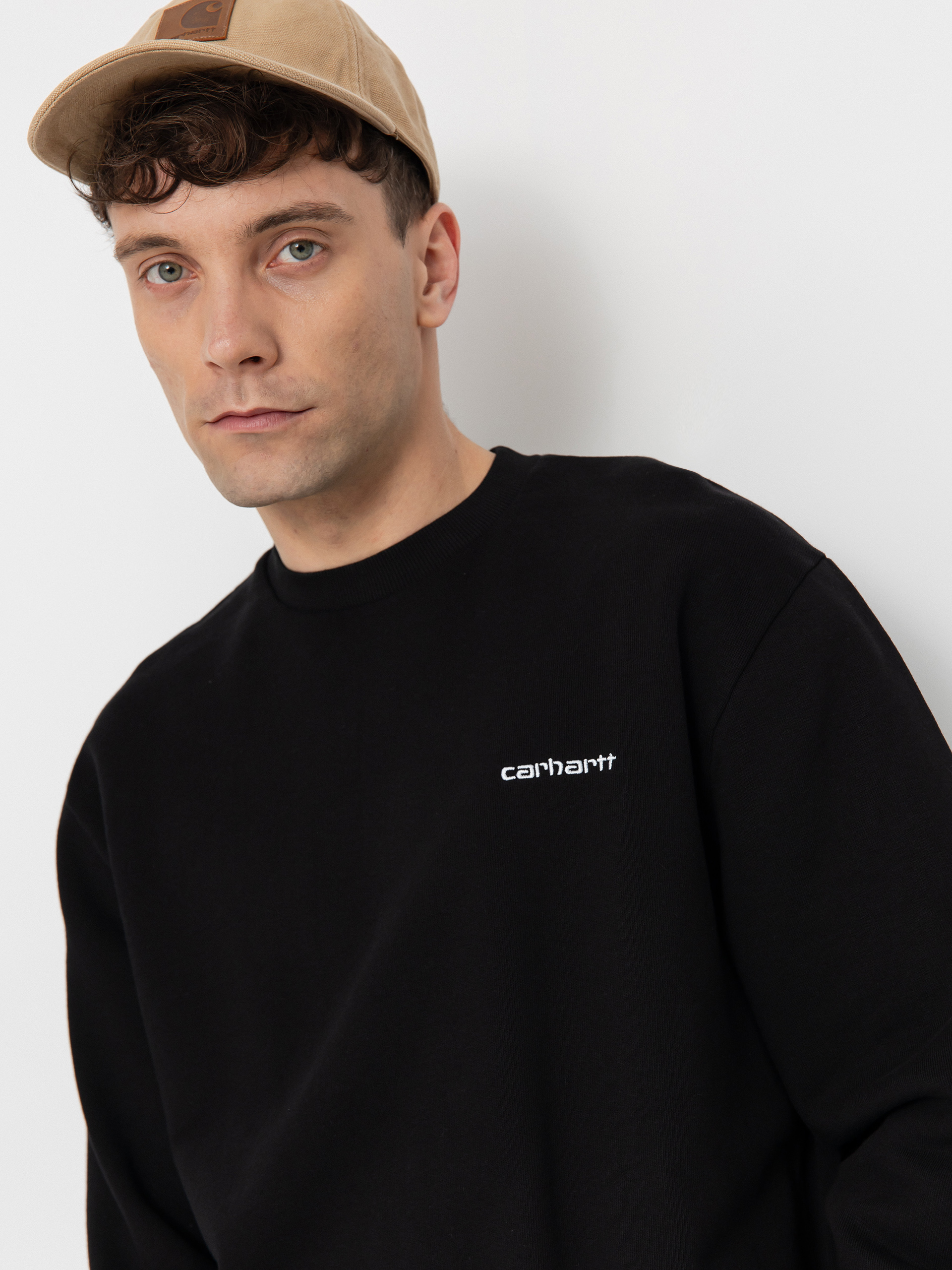 Mikina Carhartt WIP Script Embroidery (black/white)