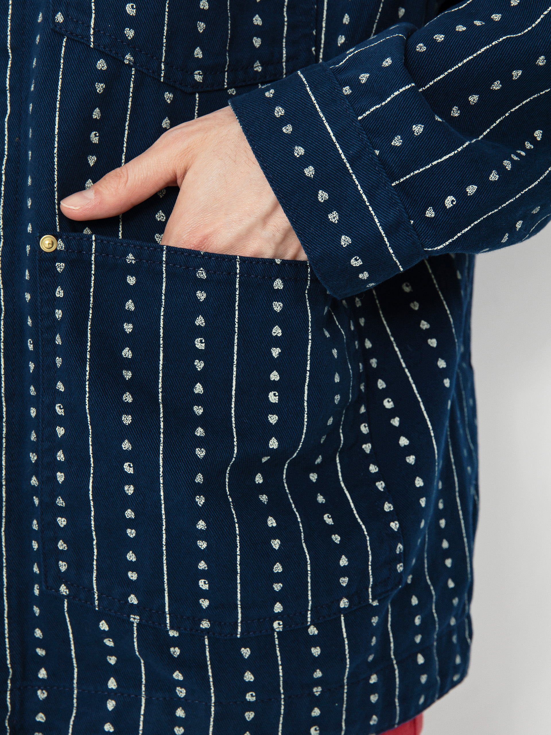Bunda Carhartt WIP Drewe Chore Coat (heart c pinstripe/ink/natural)
