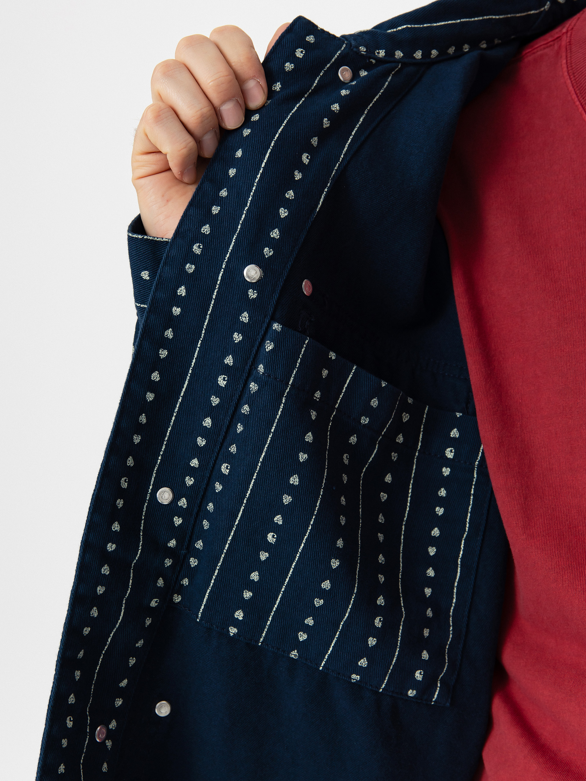 Bunda Carhartt WIP Drewe Chore Coat (heart c pinstripe/ink/natural)