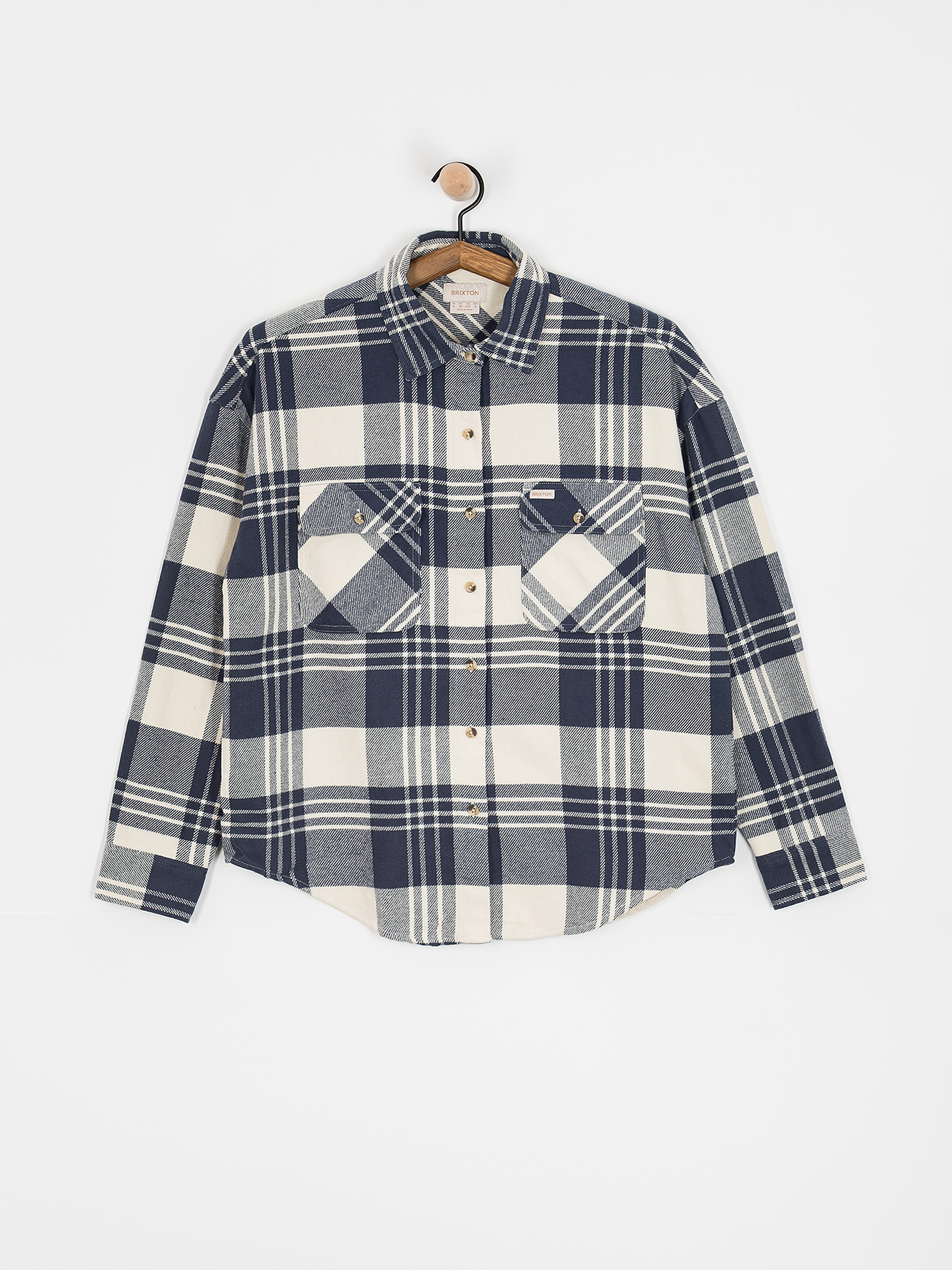 Košeľa Brixton Bowery Classic Flannel Wmn (azure blue/whitecap plaid)