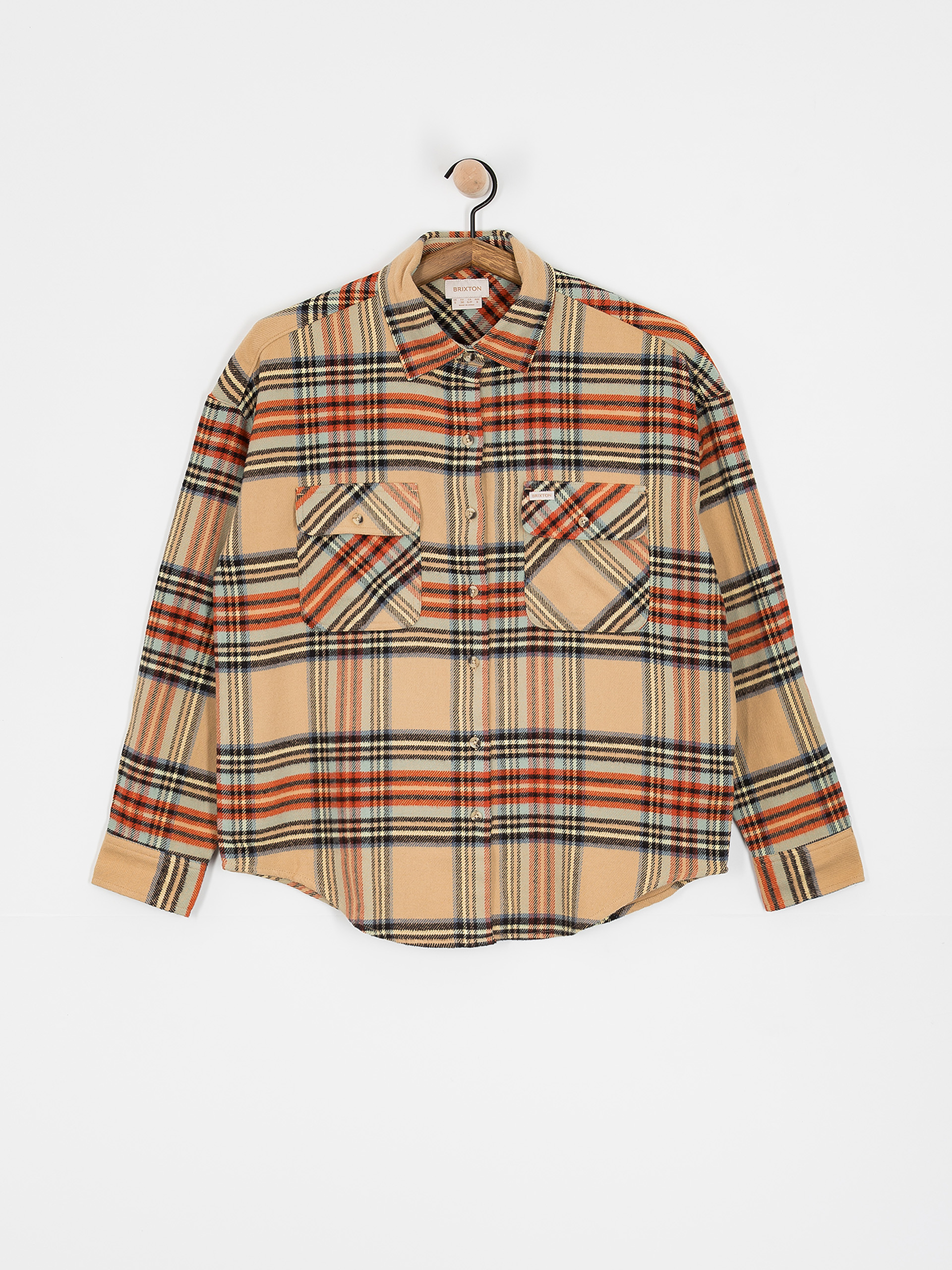 Košeľa Brixton Bowery Classic Flannel Wmn (sand/burnt brick/black plaid)