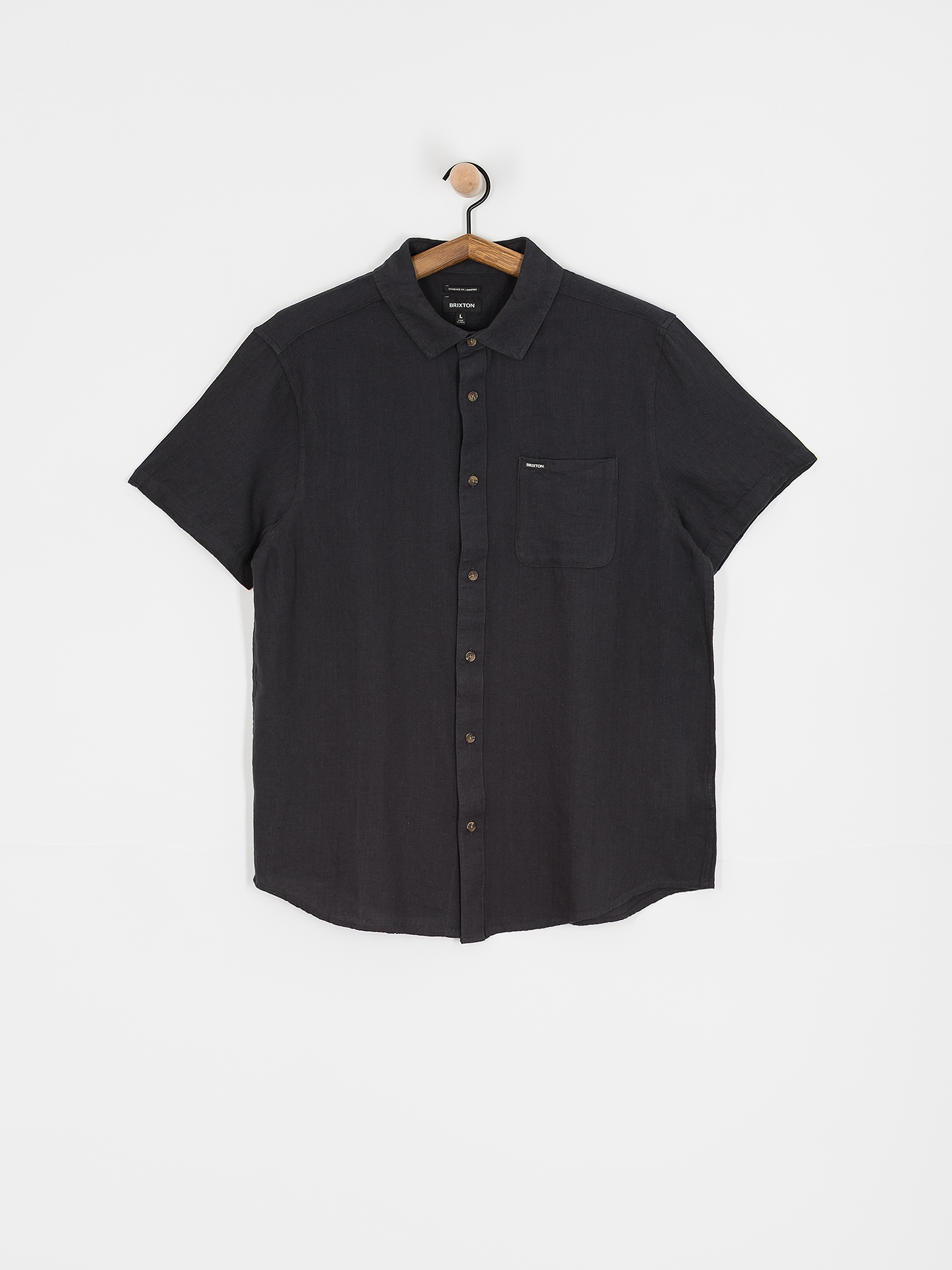 Košeľa Brixton Charter Org Cttn (washed black)