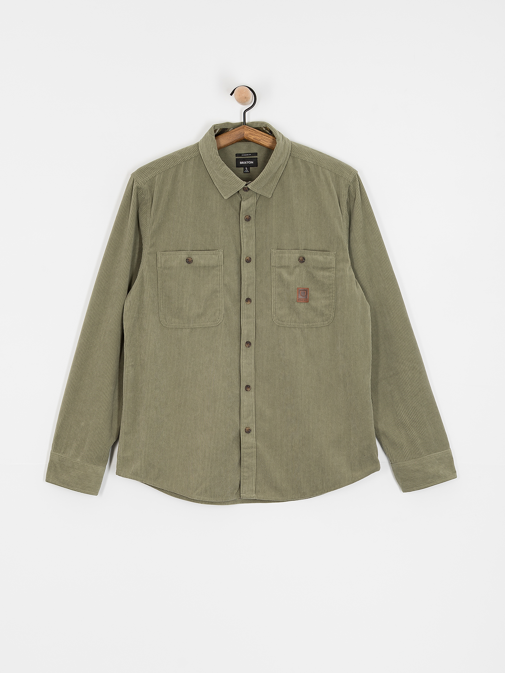 Košeľa Brixton The Field Corduroy Overshirt (military olive)