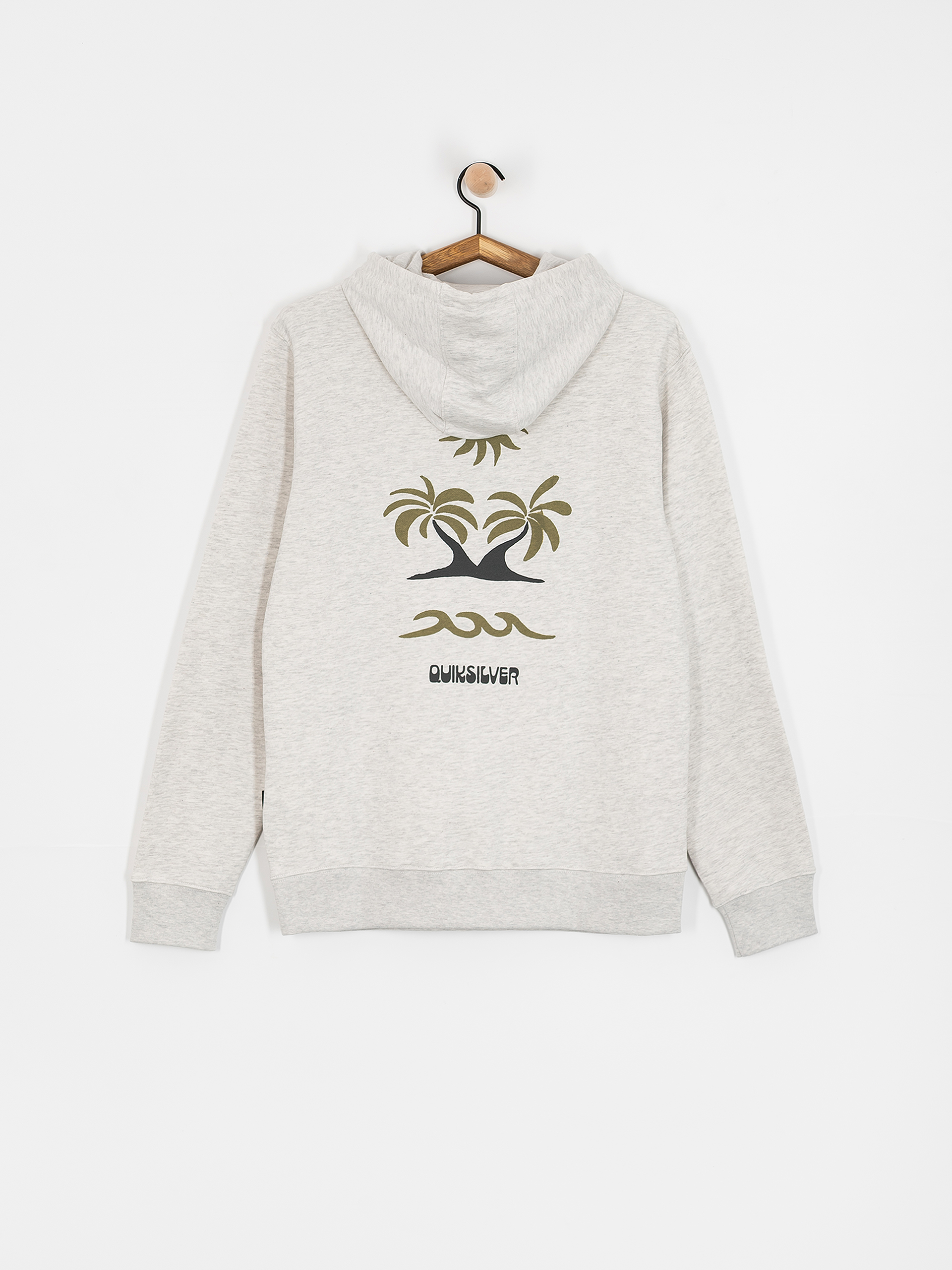 Mikina s kapucňou Quiksilver Graphic Mix HD (white marble heather)