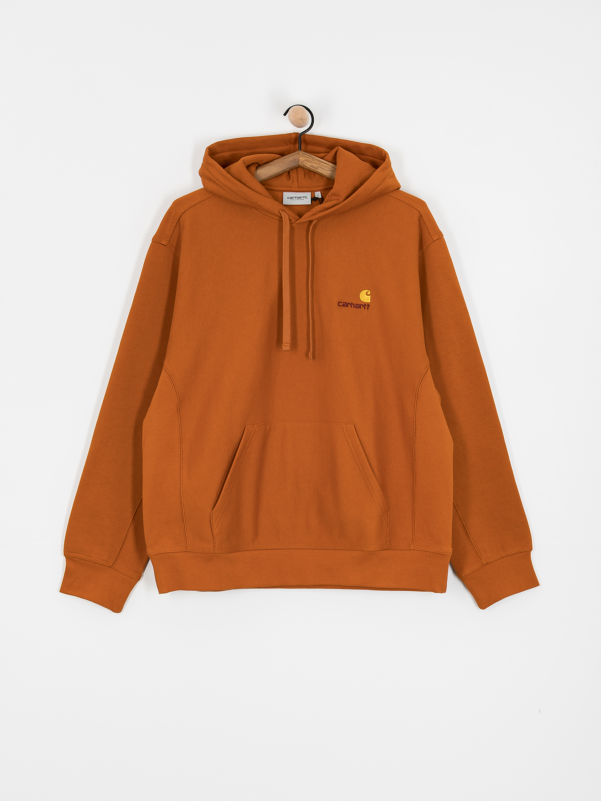 Mikina s kapucňou Carhartt WIP American Script HD (sienna)