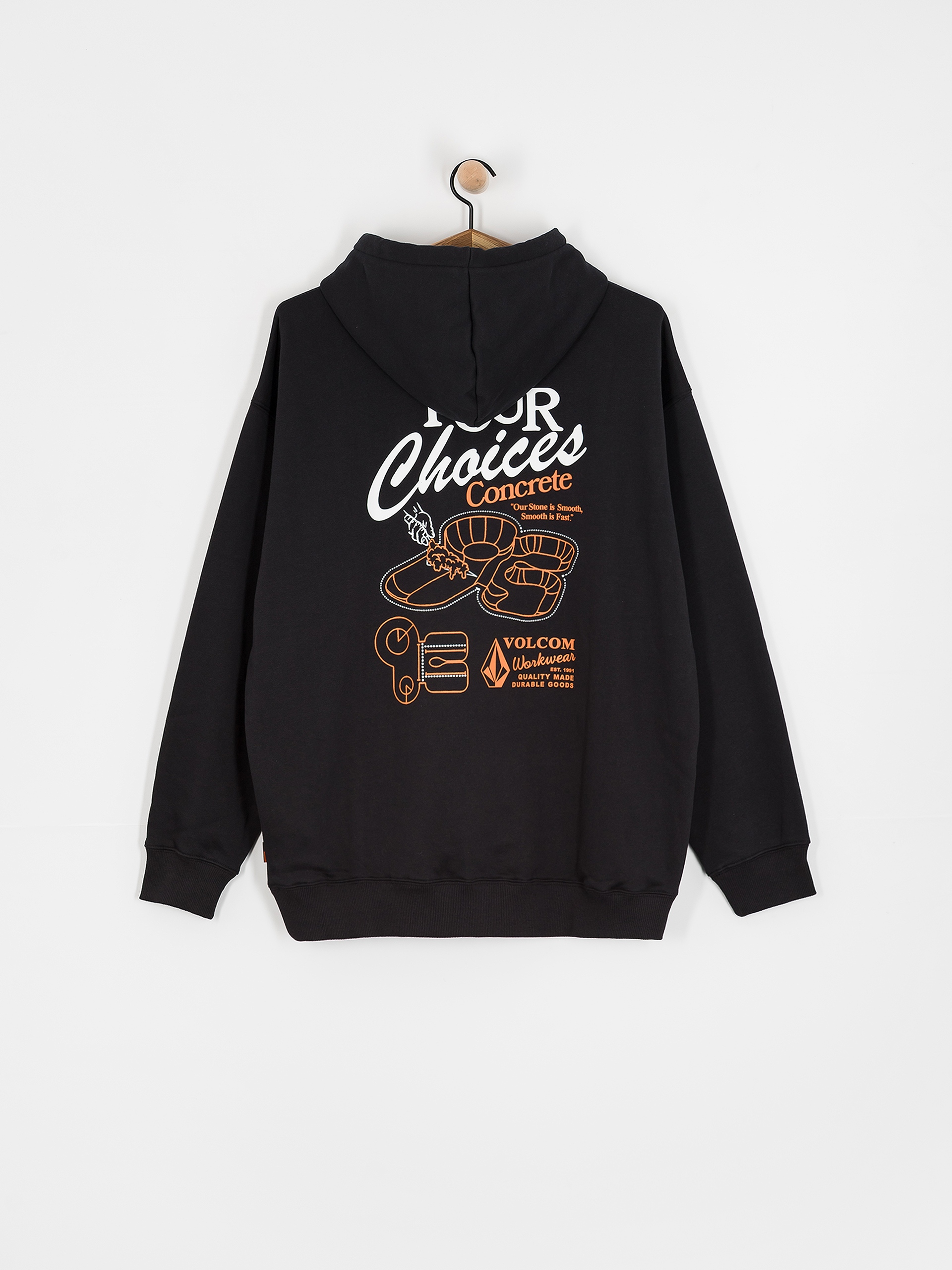 Mikina s kapucňou Volcom Pour Choices HD (black)