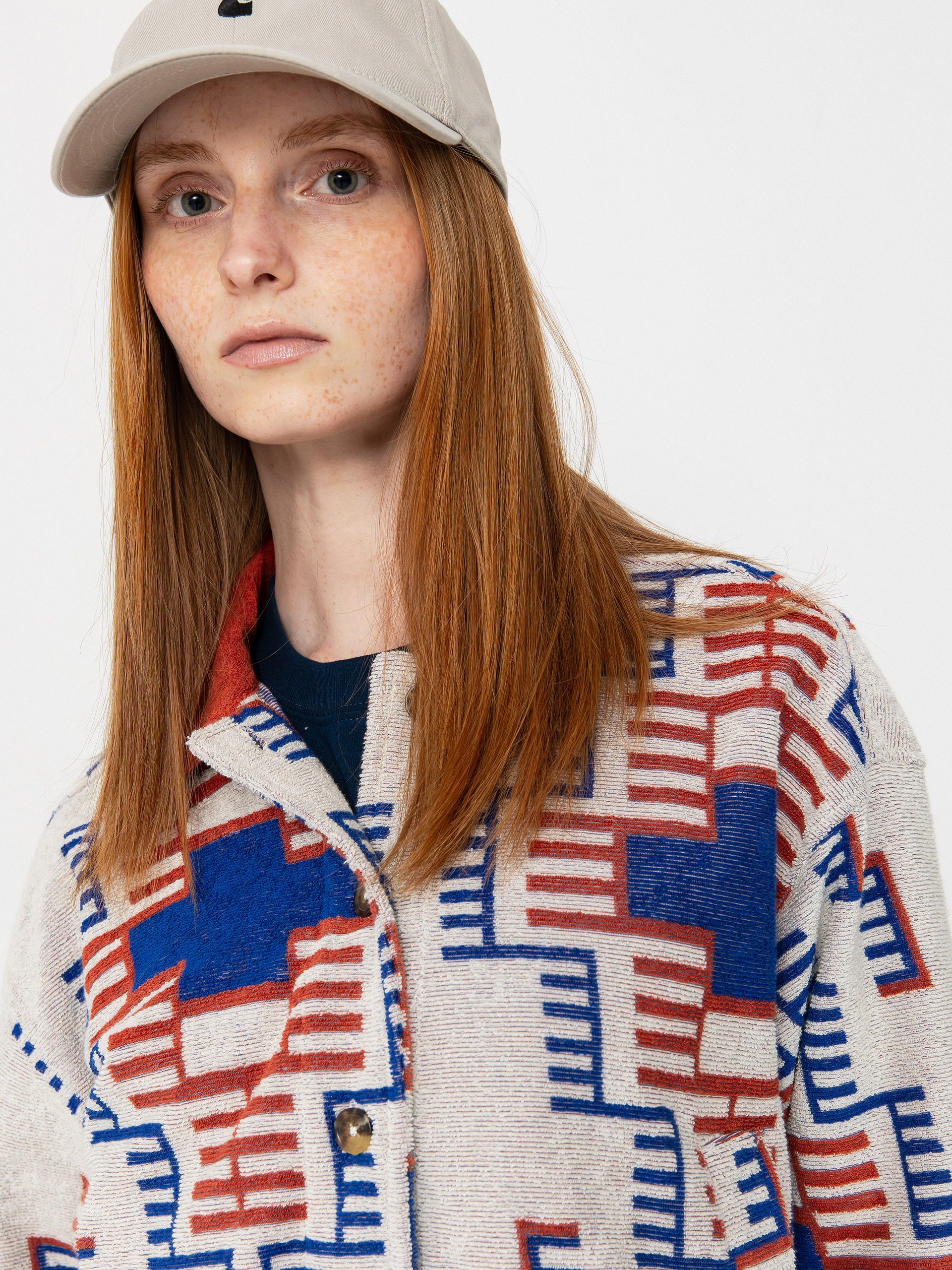 Bunda Brixton Trail Terry Cloth Trucker Wmn (electronic indigo pattern)