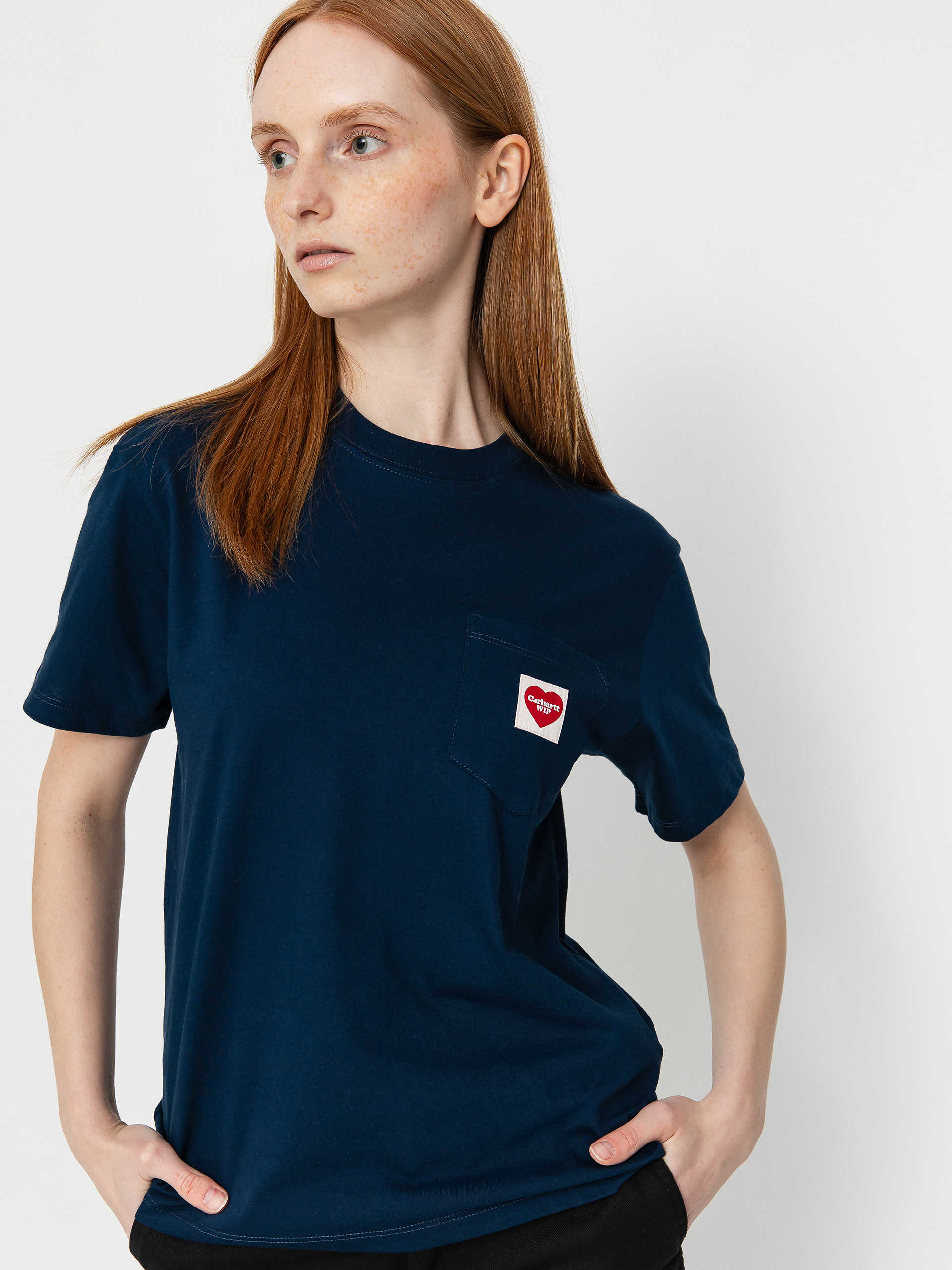 Tričko Carhartt WIP Pocket Heart Wmn (ink/red)