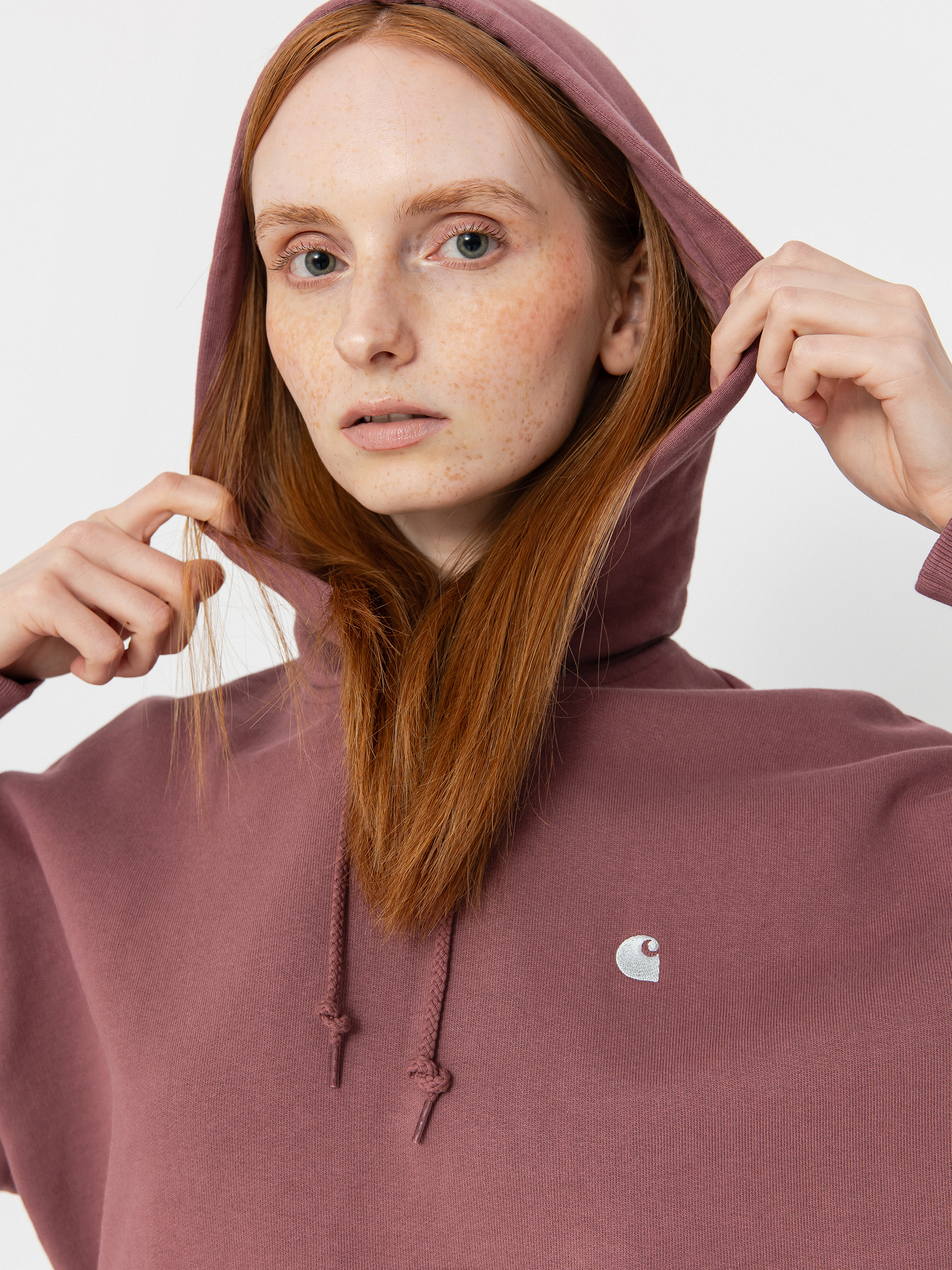 Mikina s kapucňou Carhartt WIP Casey HD Wmn (dusky pink/silver)