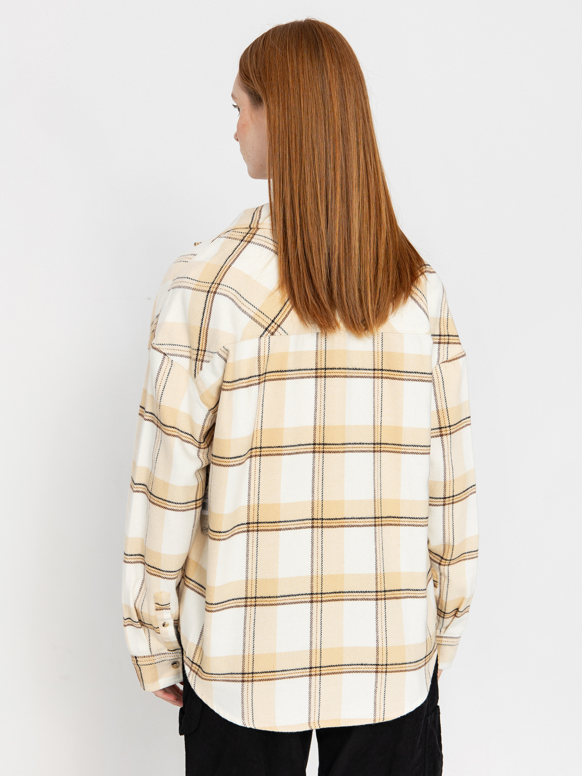 Košeľa Brixton Bowery Classic Flannel Wmn (off white/semolina/washed copp)