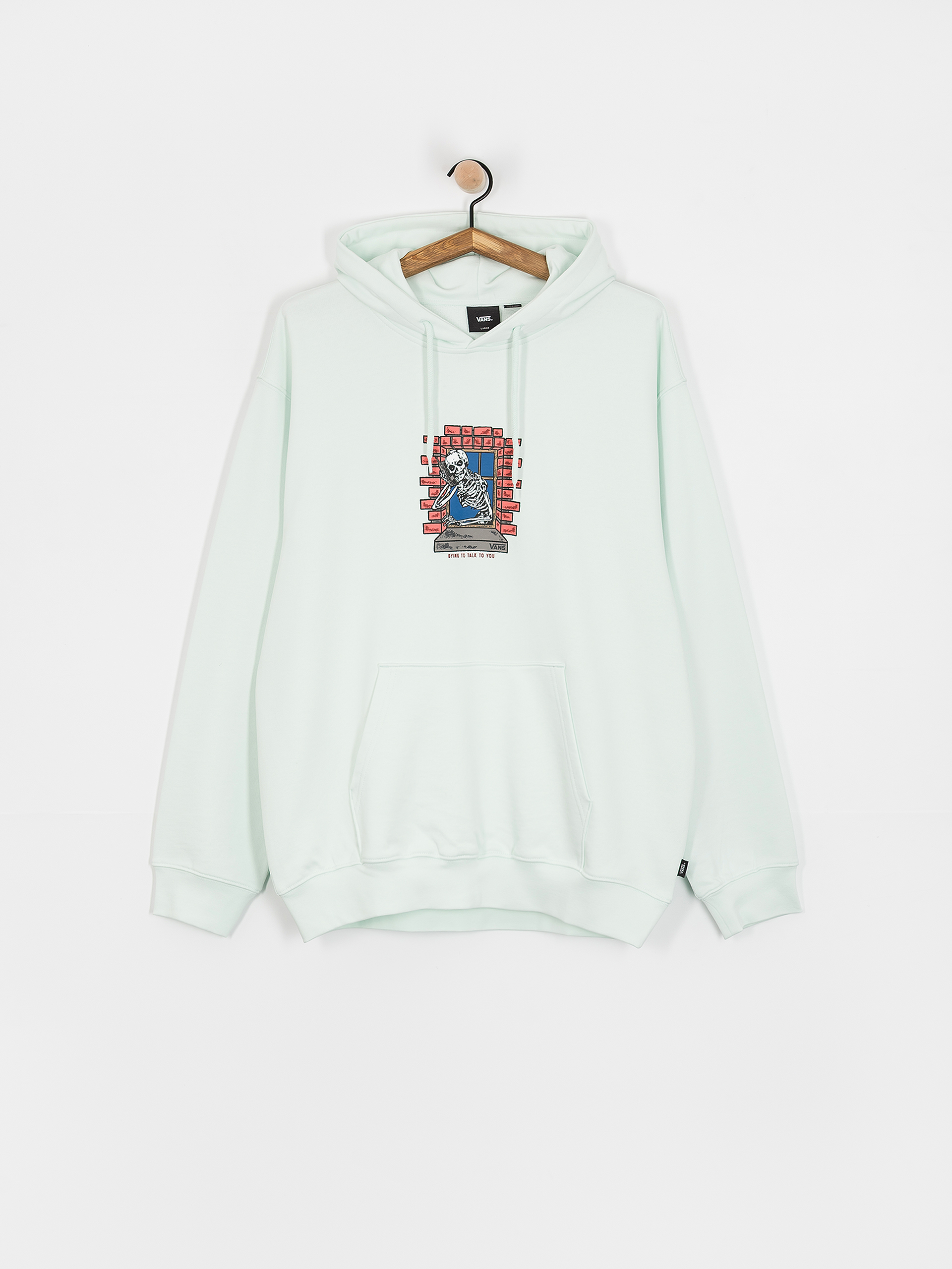Mikina s kapucňou Vans Skull Window HD (hint of mint)