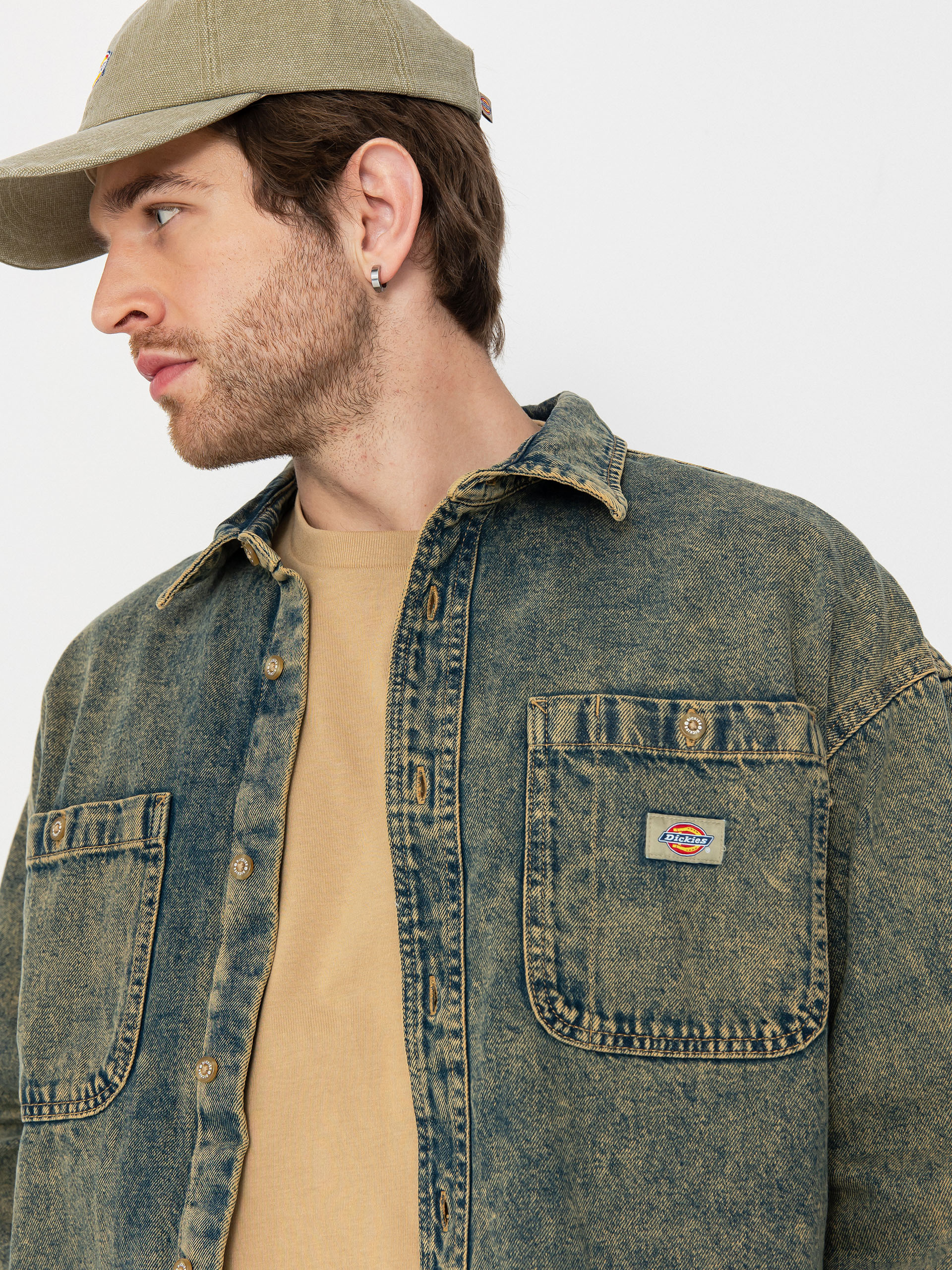 Košeľa Dickies Houston (yellow fade indigo)