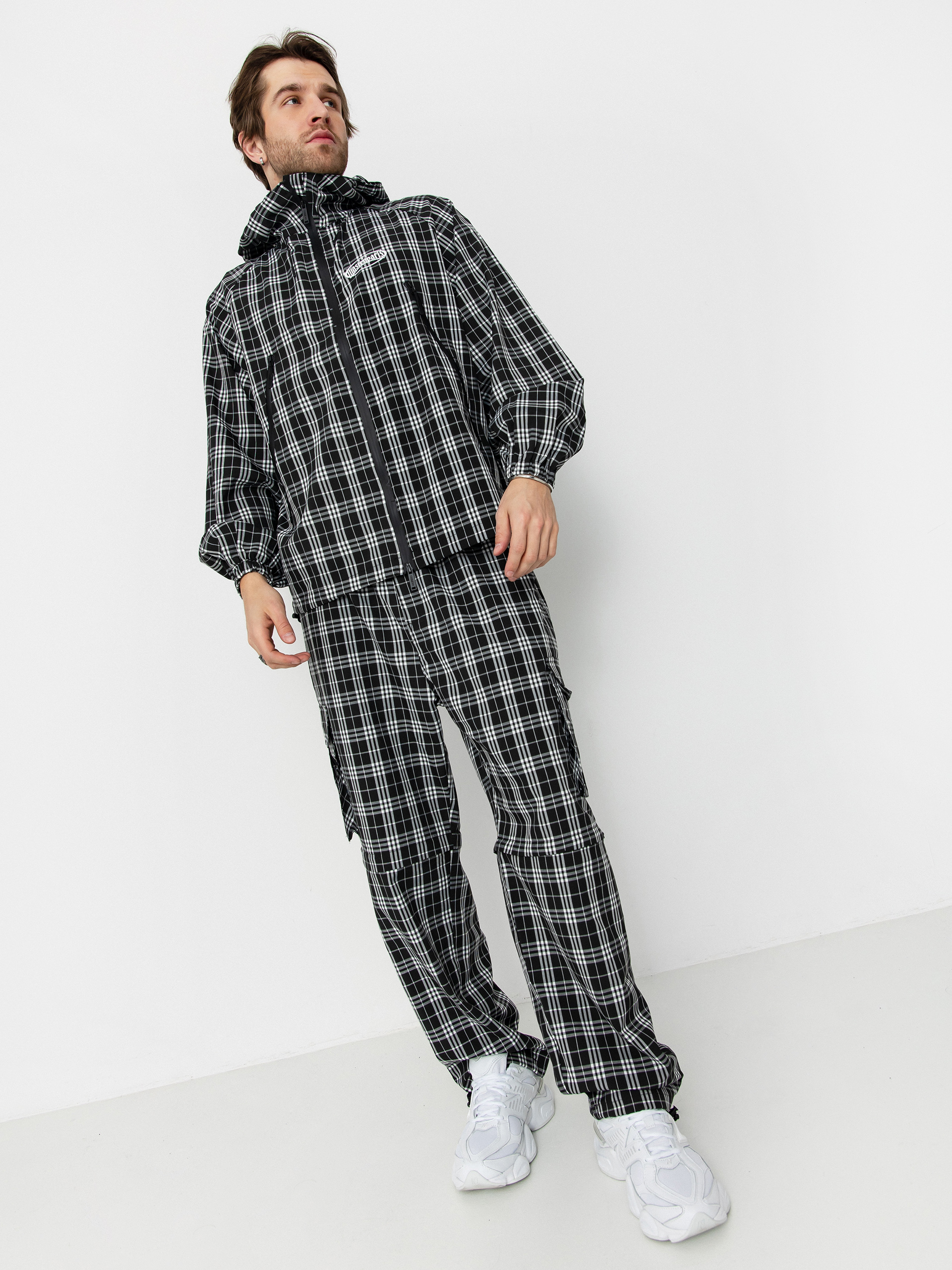 Bunda Wasted Paris Yard Tartan Windbreaker (black/white)