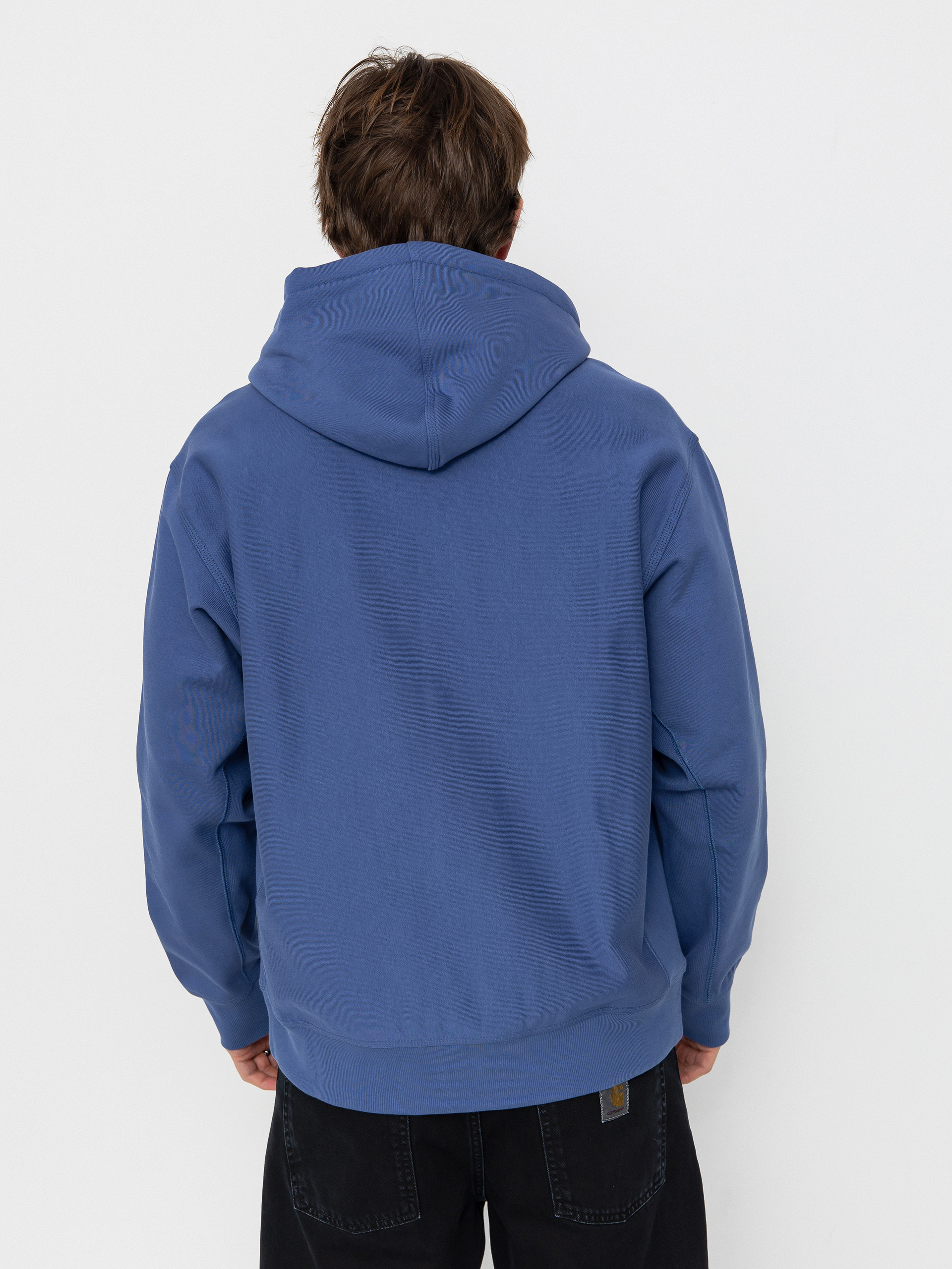 Mikina s kapucňou Carhartt WIP American Script HD (blue iris)
