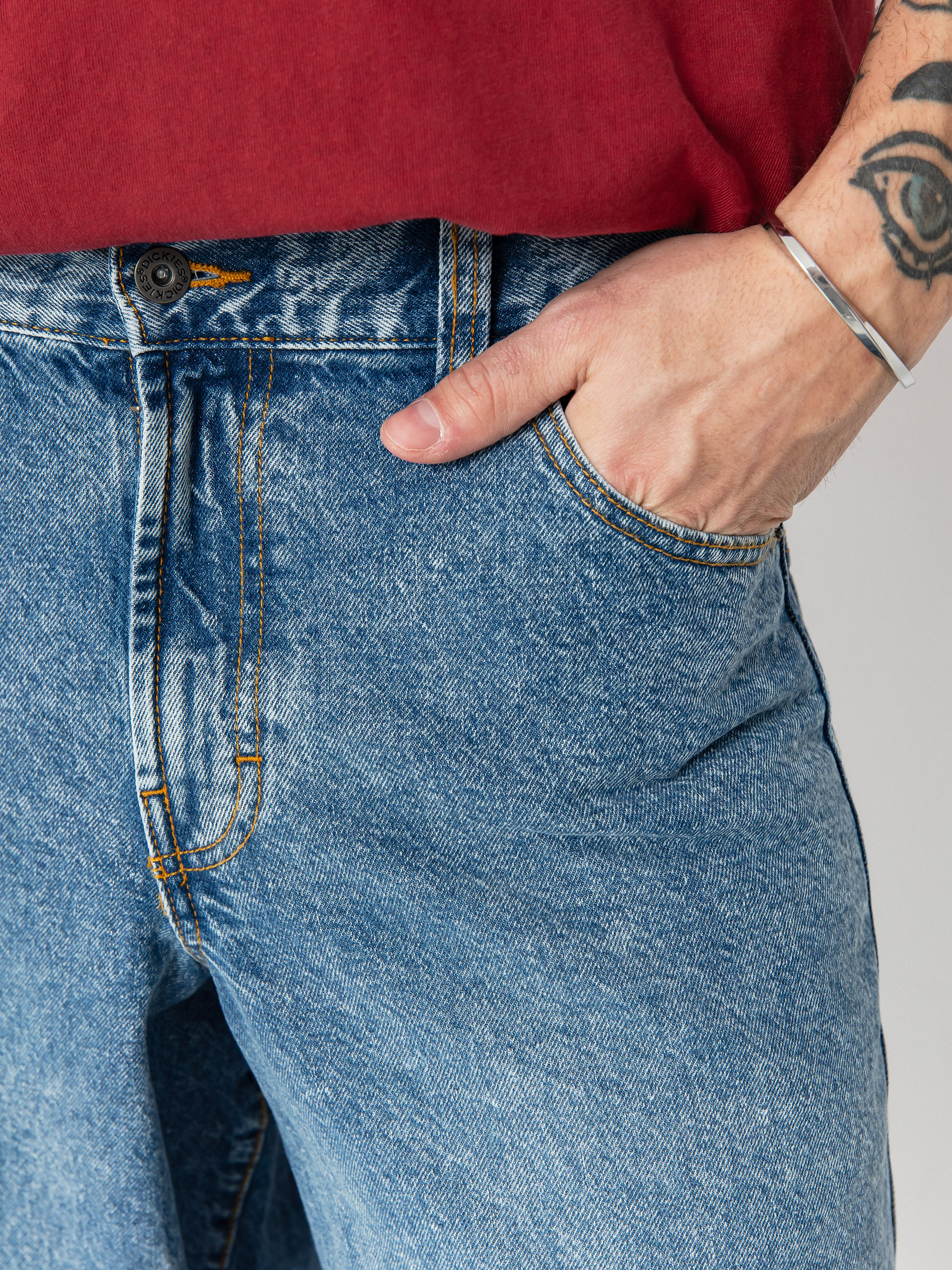 Nohavice Dickies Loose Wave (rinsed blue w/fade)