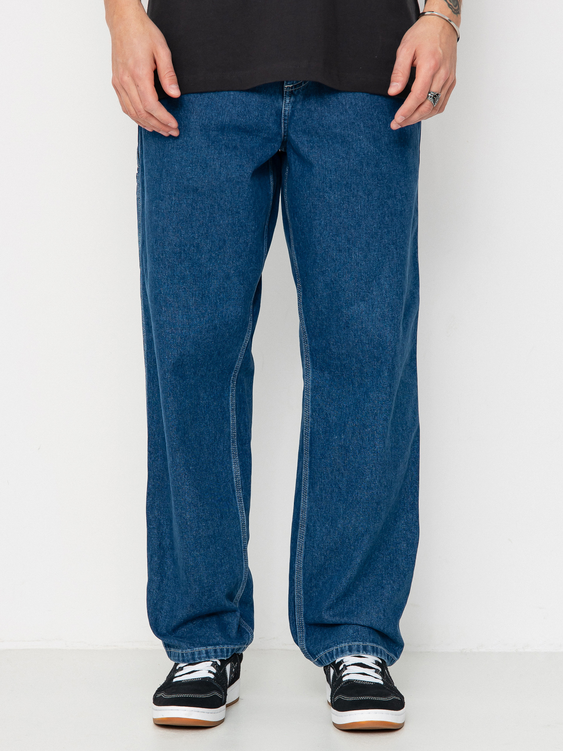 Nohavice Carhartt WIP Single Knee (blue)