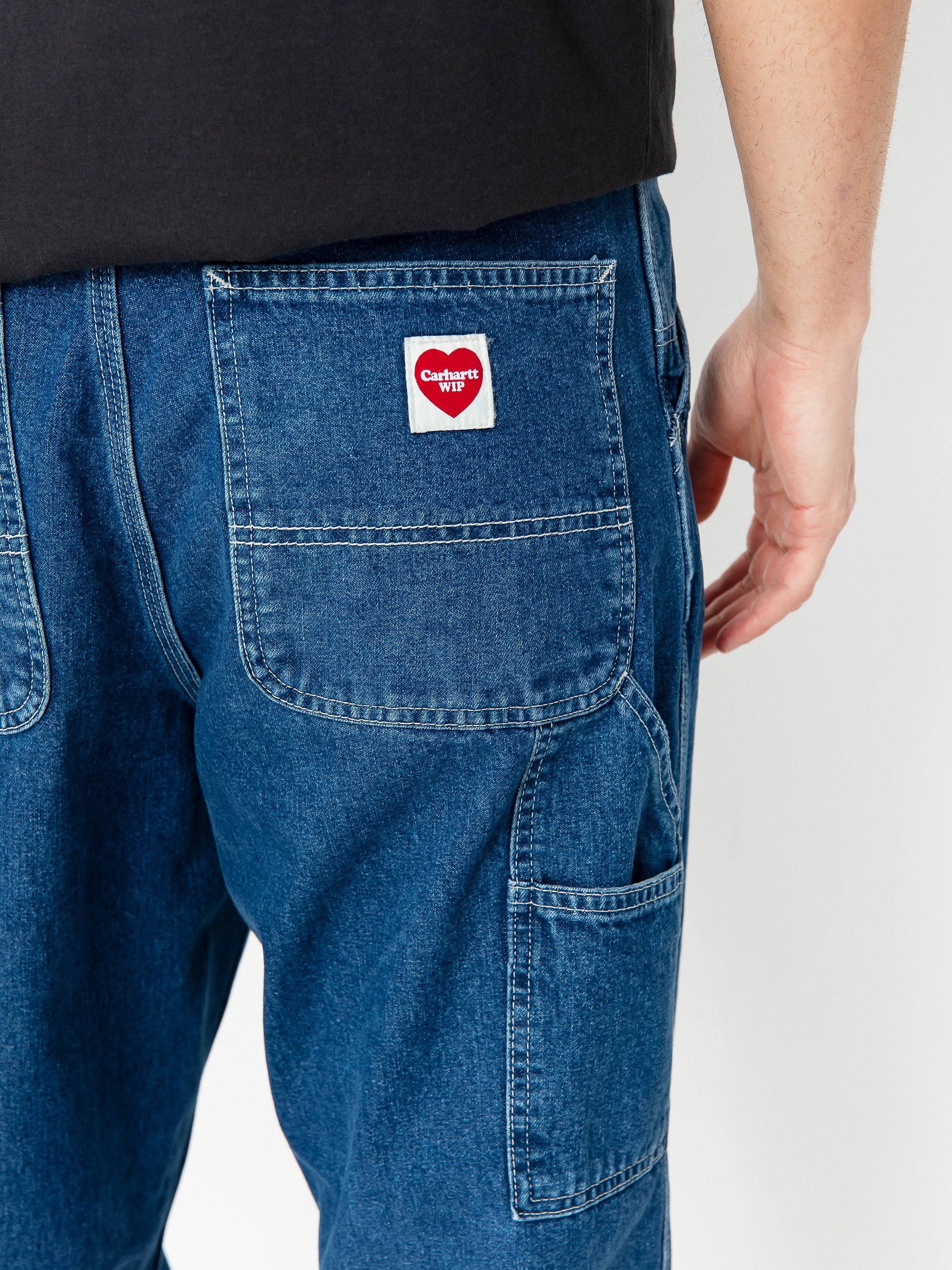 Nohavice Carhartt WIP Single Knee (blue)