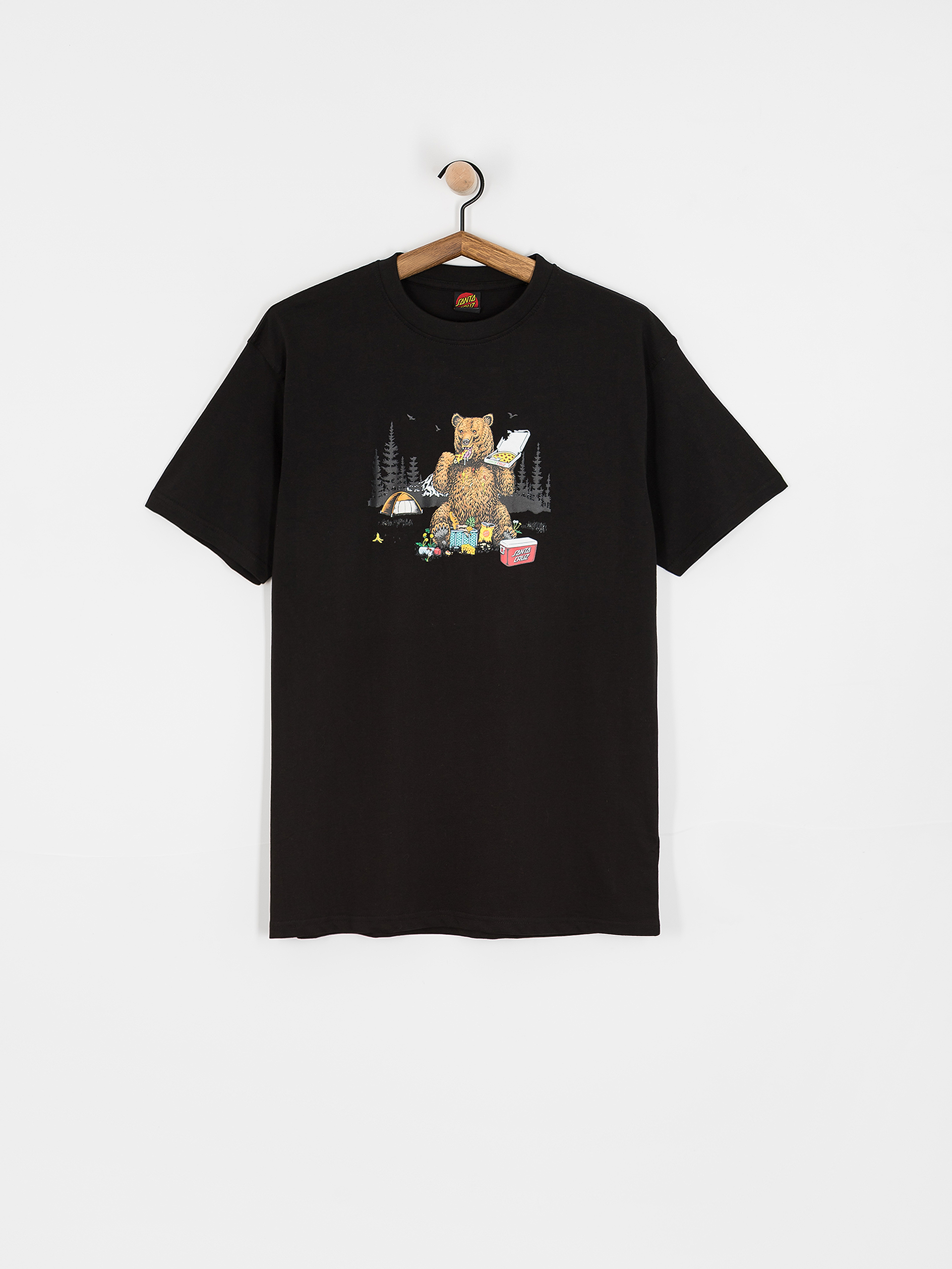 Tričko Santa Cruz Braun Pizza Bear (black)