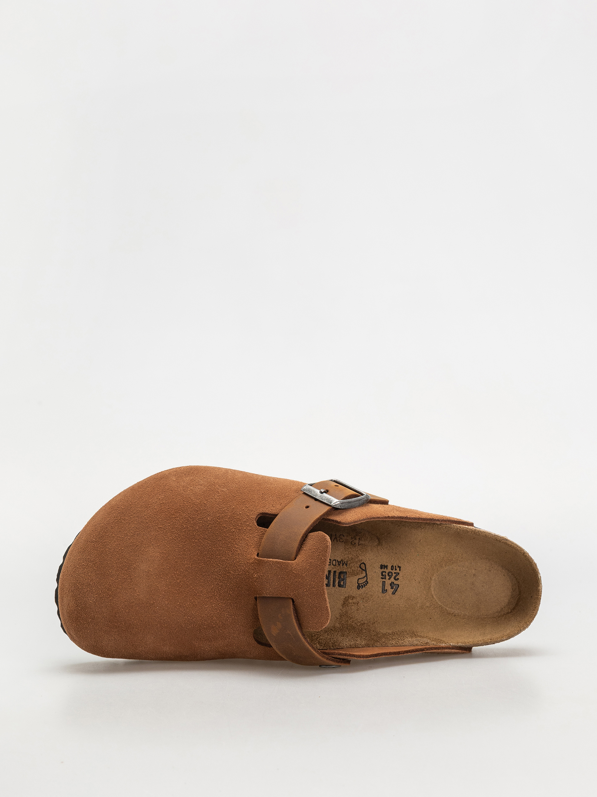 Šľapky Birkenstock Boston Suede Oiled Leather Regular (cognac)