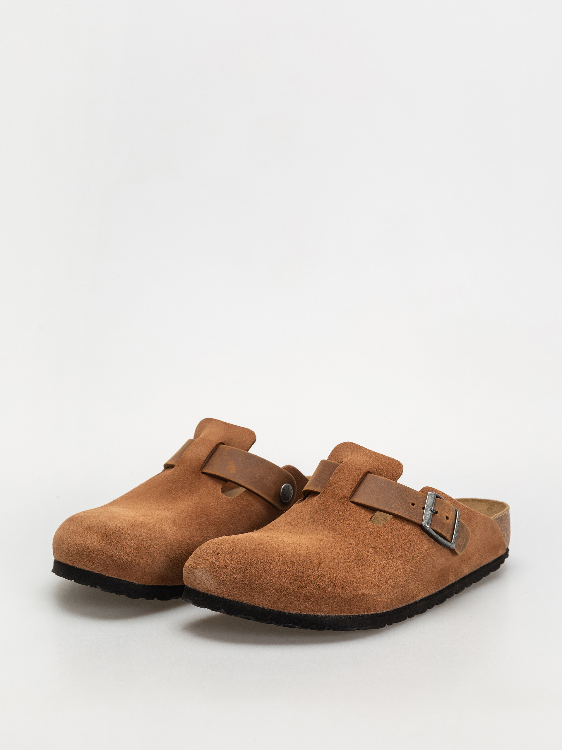 Šľapky Birkenstock Boston Suede Oiled Leather Regular (cognac)
