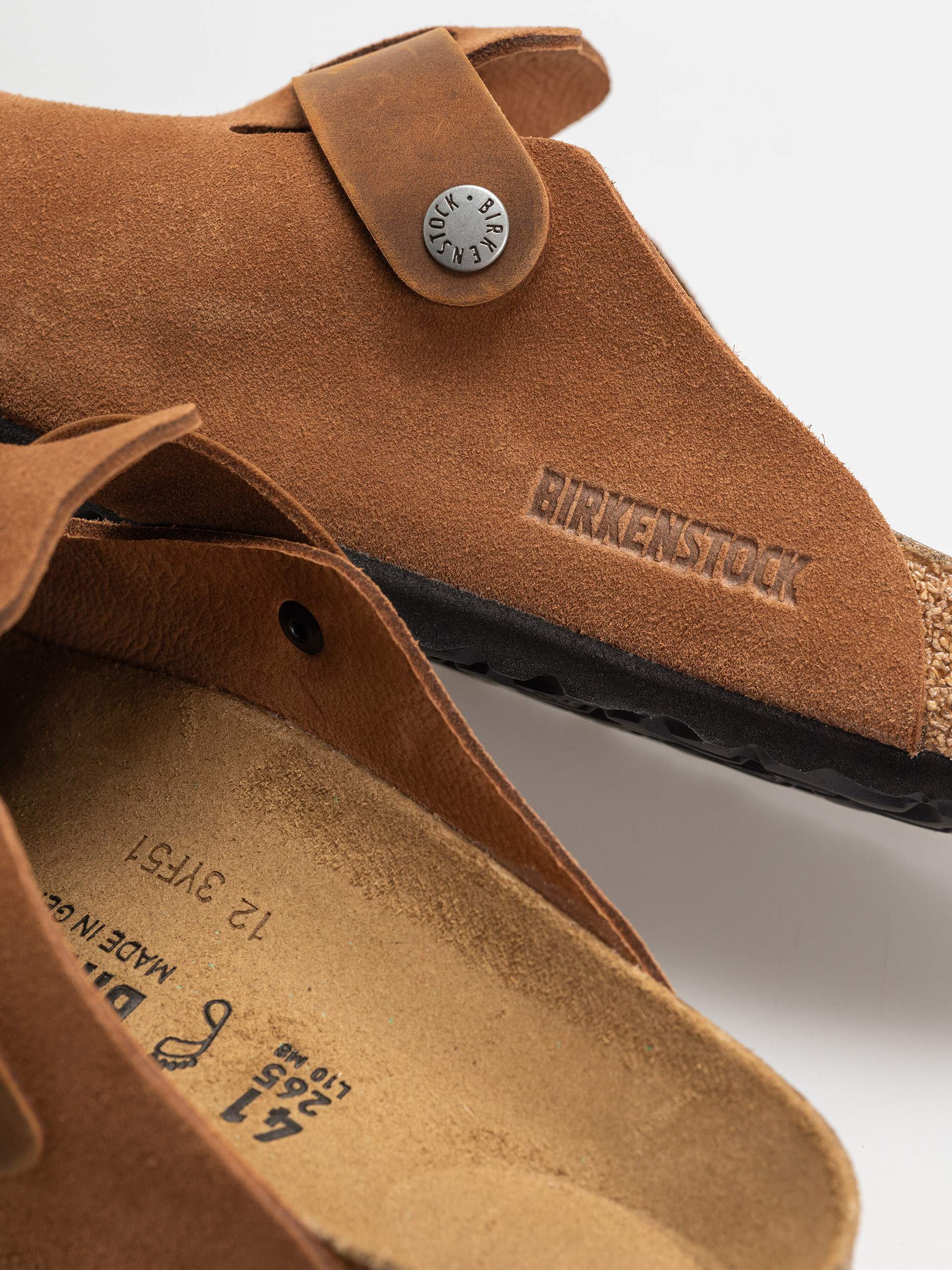 Šľapky Birkenstock Boston Suede Oiled Leather Regular (cognac)