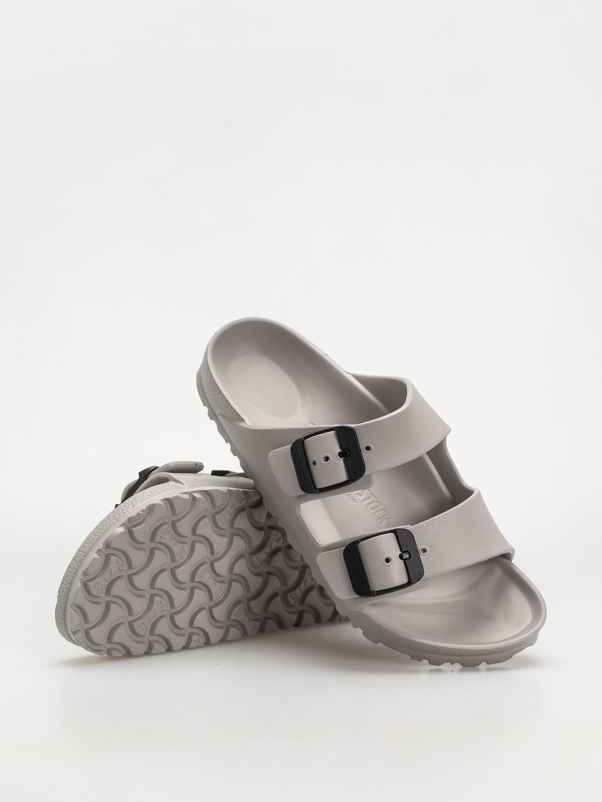 Šľapky Birkenstock Arizona Stealth Buckle EVA Narrow Wmn (stone coin/black)