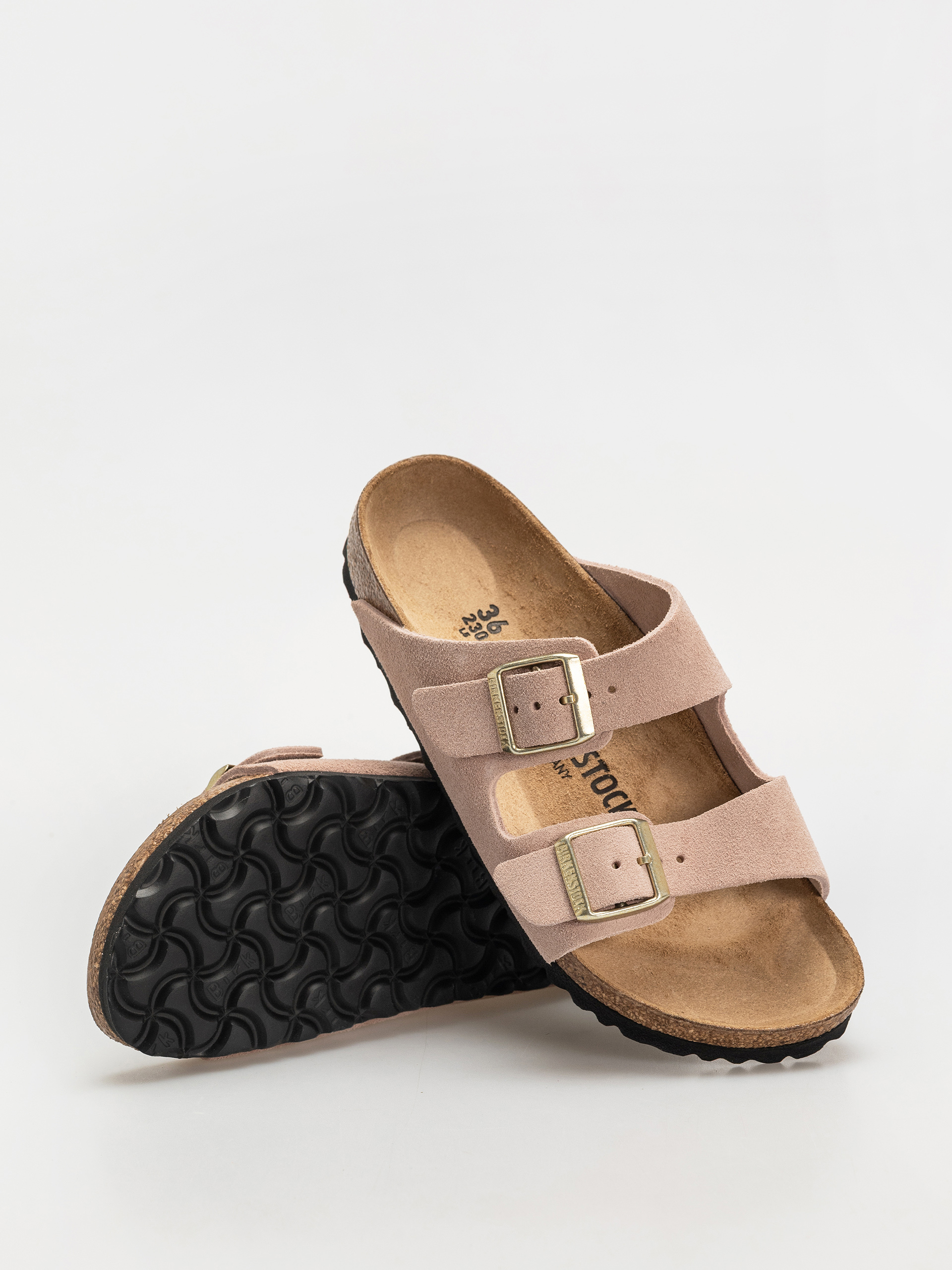 Šľapky Birkenstock Arizona Suede Leather Narrow Wmn (light rose)