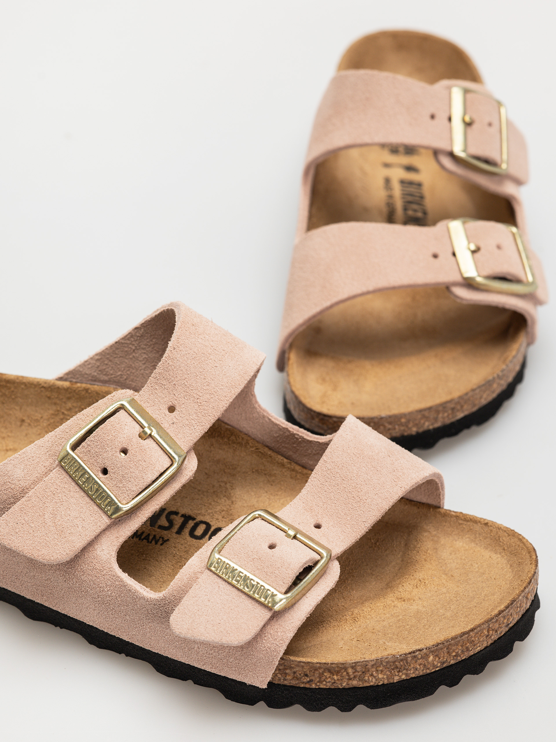 Šľapky Birkenstock Arizona Suede Leather Narrow Wmn (light rose)