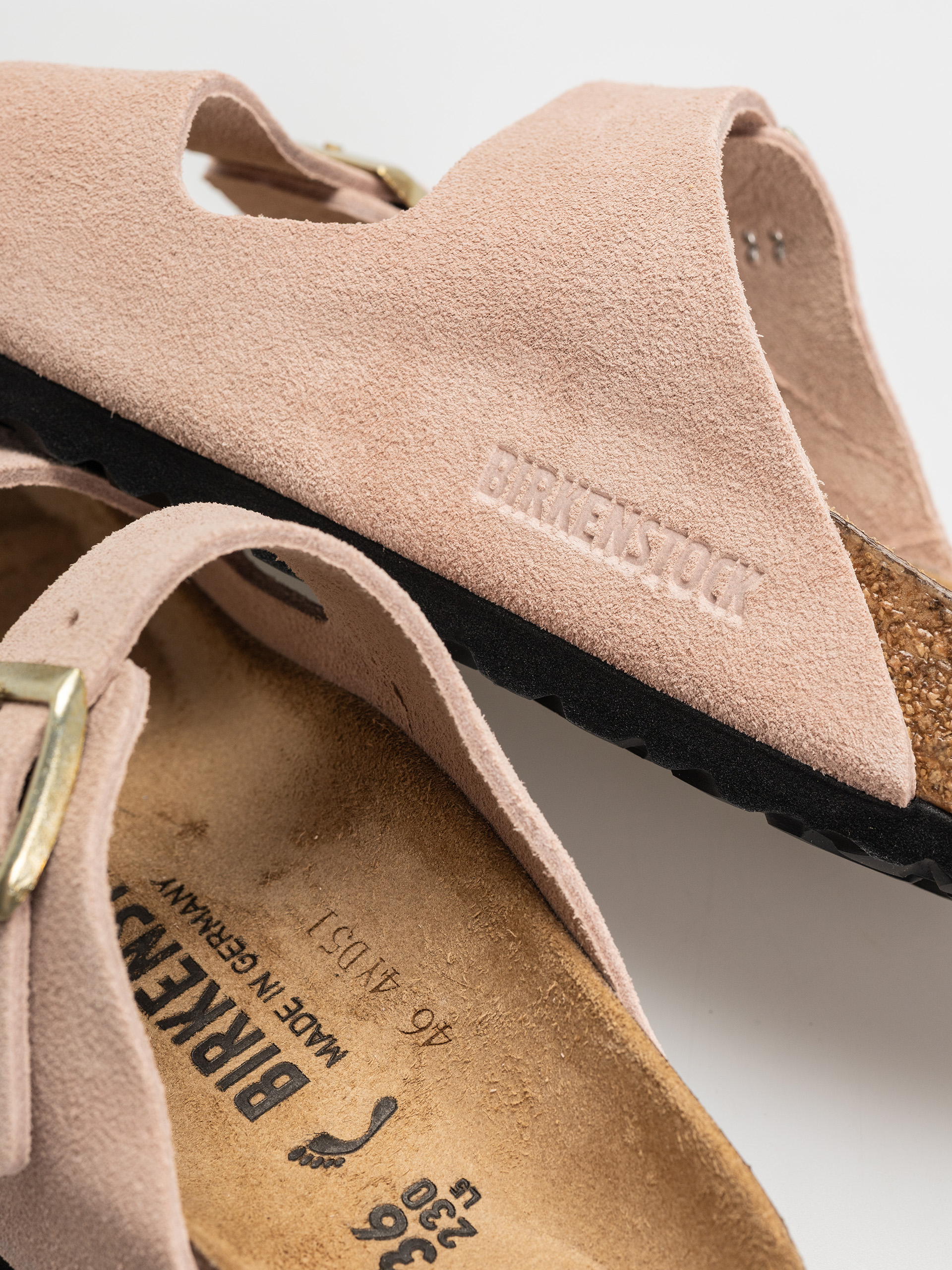 Šľapky Birkenstock Arizona Suede Leather Narrow Wmn (light rose)