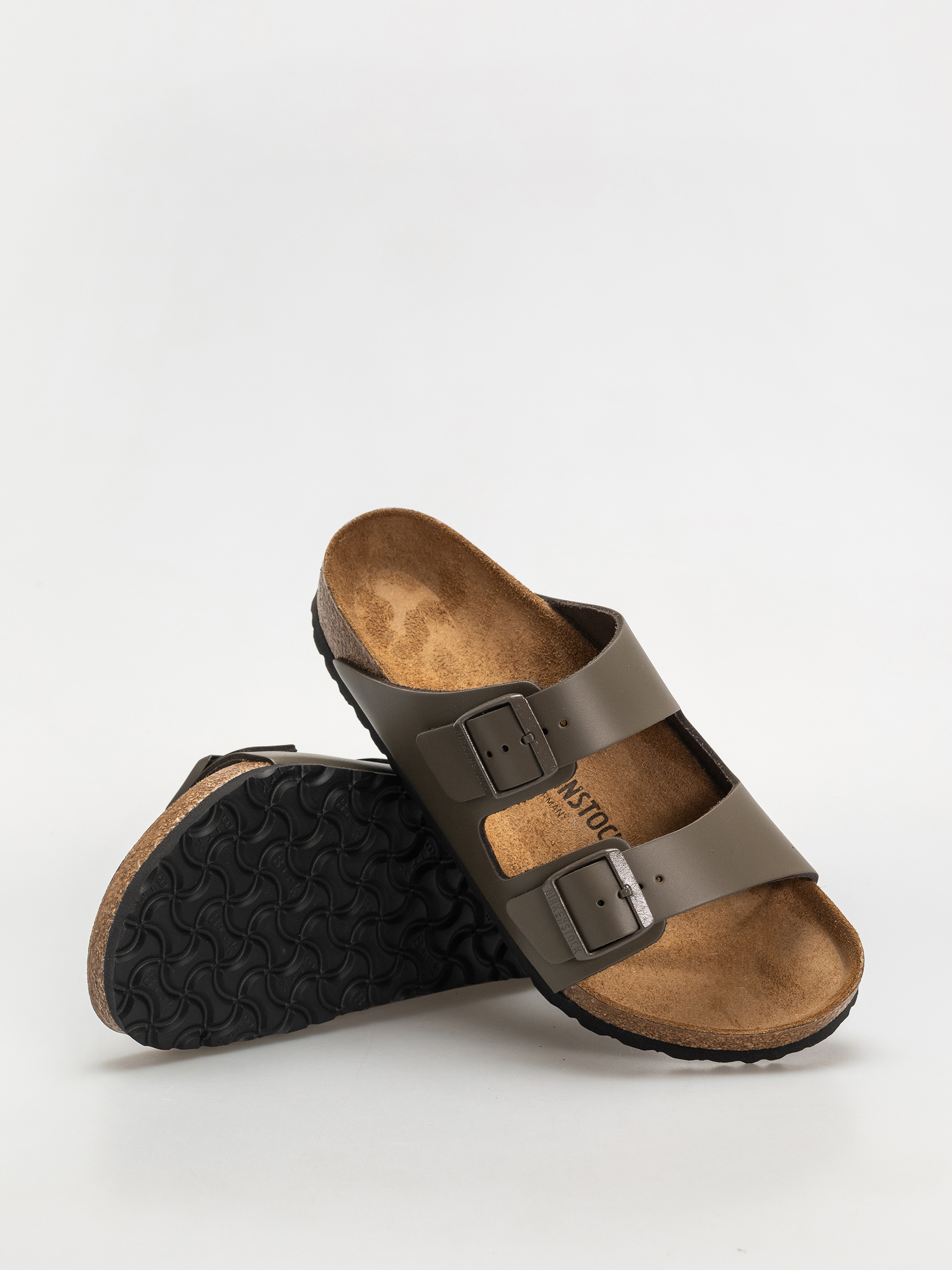 Šľapky Birkenstock Arizona Natural Leather Regular (concrete gray)