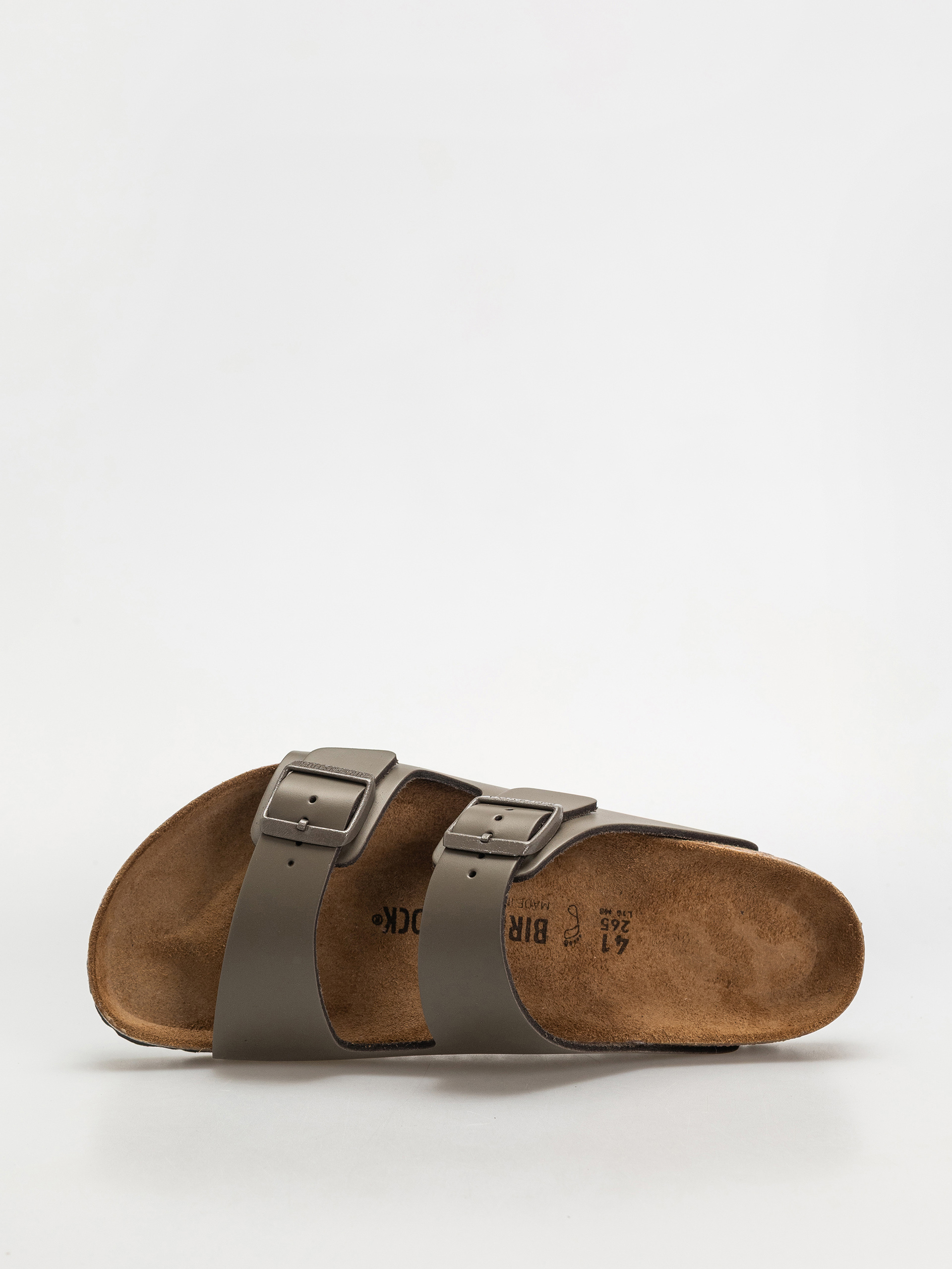 Šľapky Birkenstock Arizona Natural Leather Regular (concrete gray)