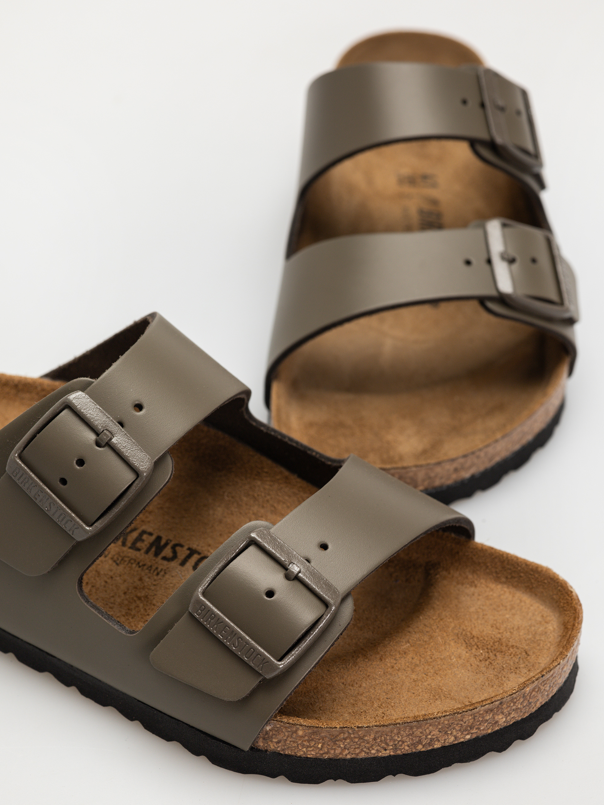 Šľapky Birkenstock Arizona Natural Leather Regular (concrete gray)