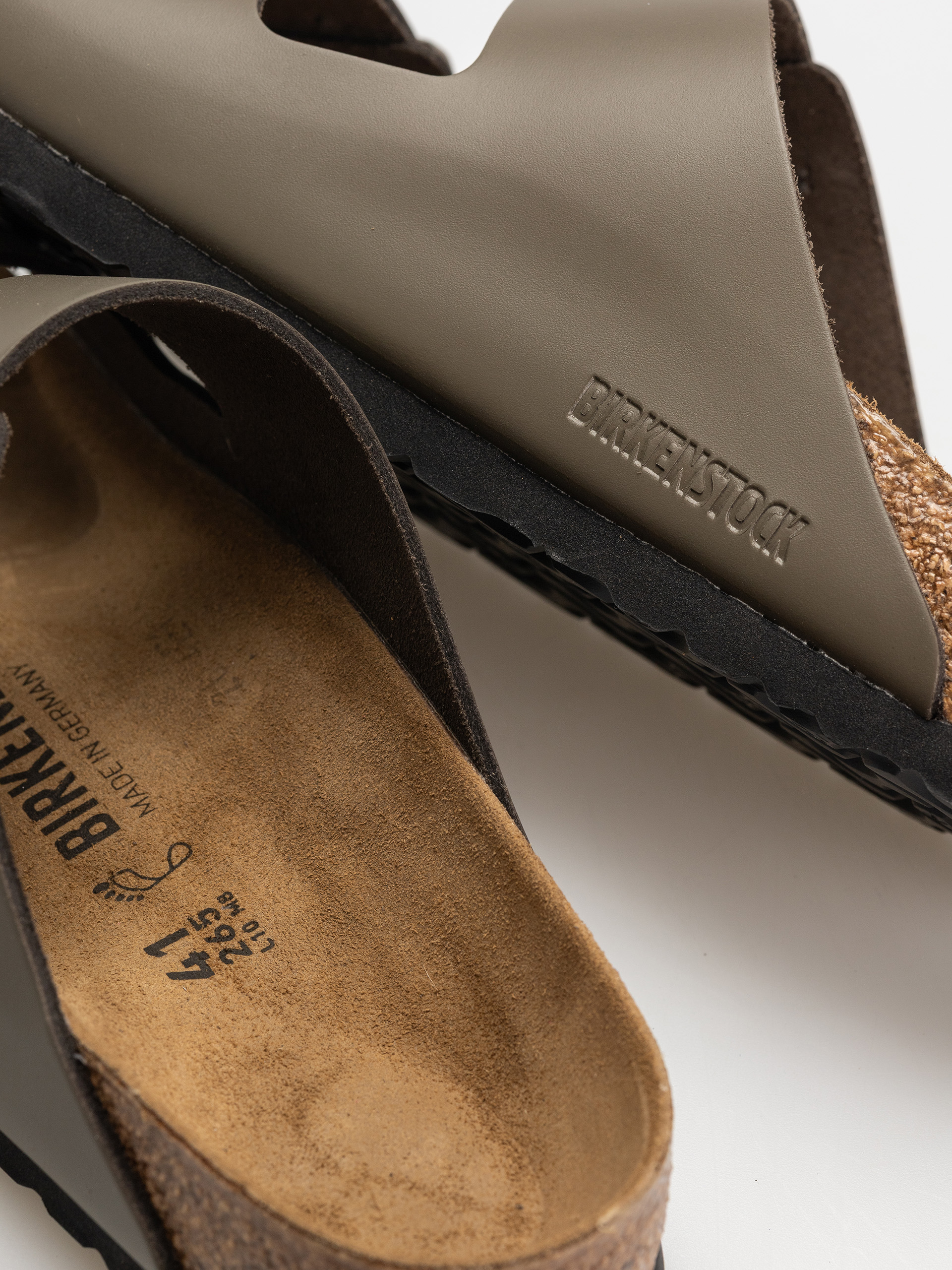 Šľapky Birkenstock Arizona Natural Leather Regular (concrete gray)