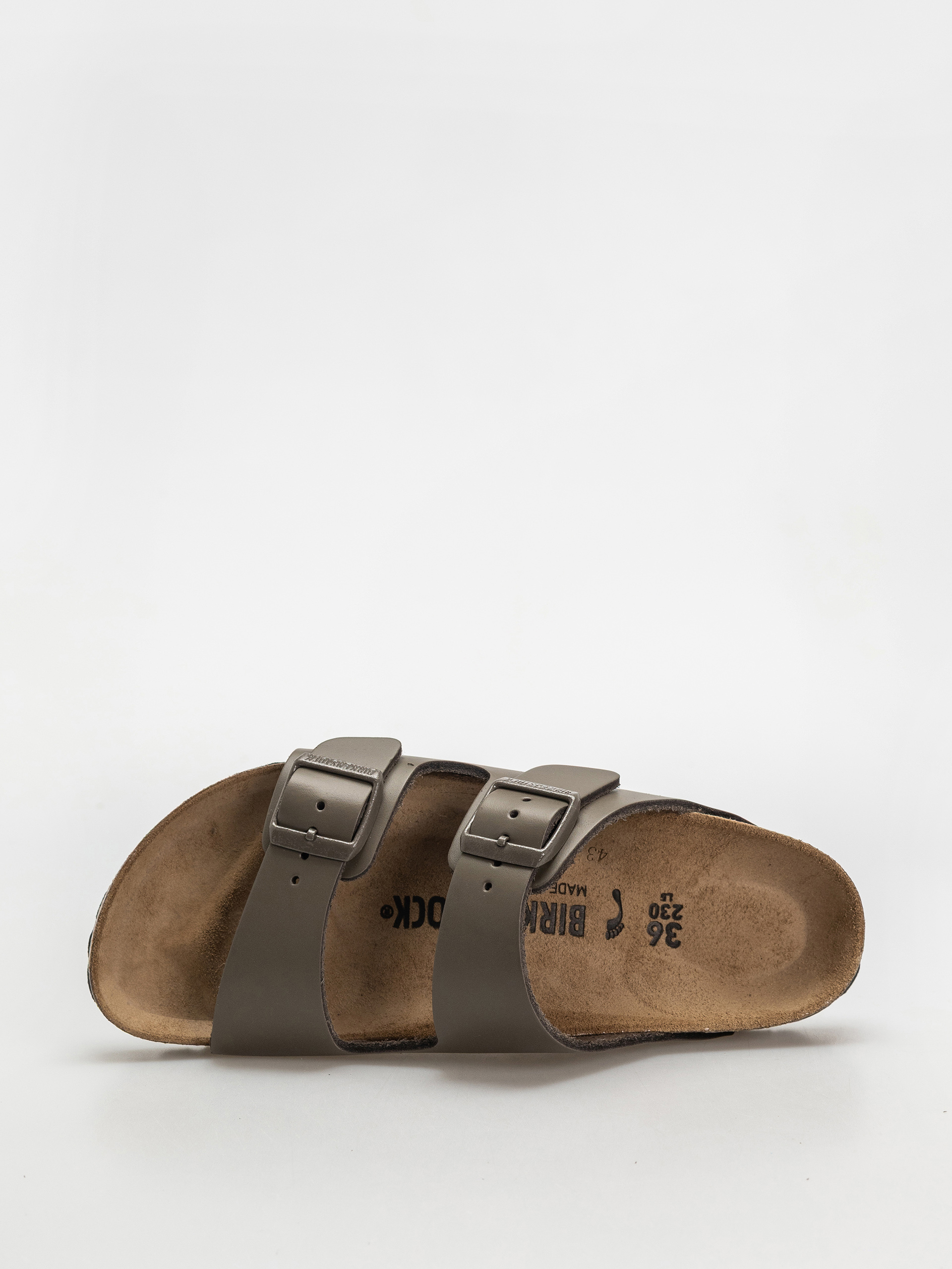 Šľapky Birkenstock Arizona Natural Leather Narrow Wmn (concrete gray)
