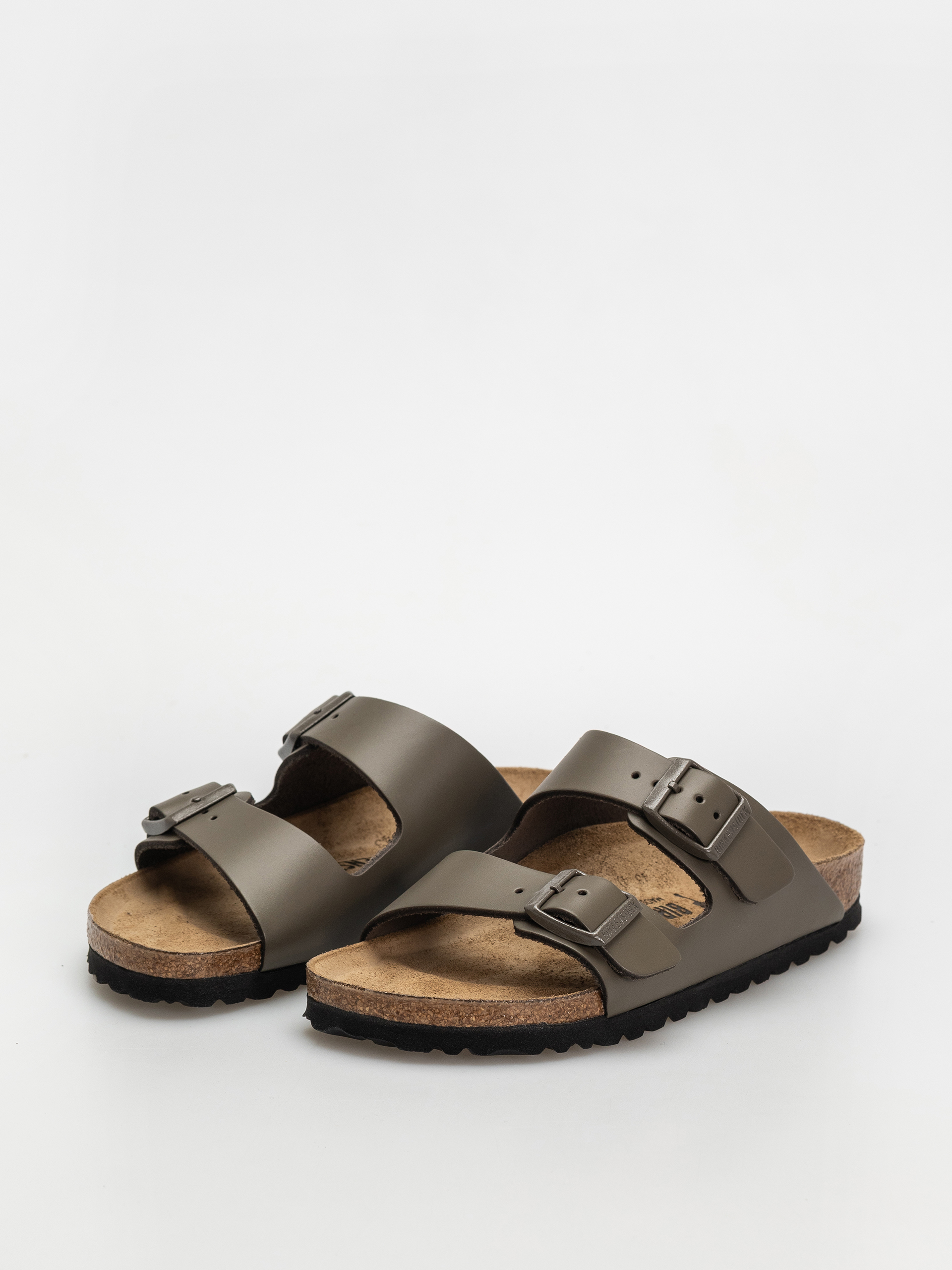 Šľapky Birkenstock Arizona Natural Leather Narrow Wmn (concrete gray)